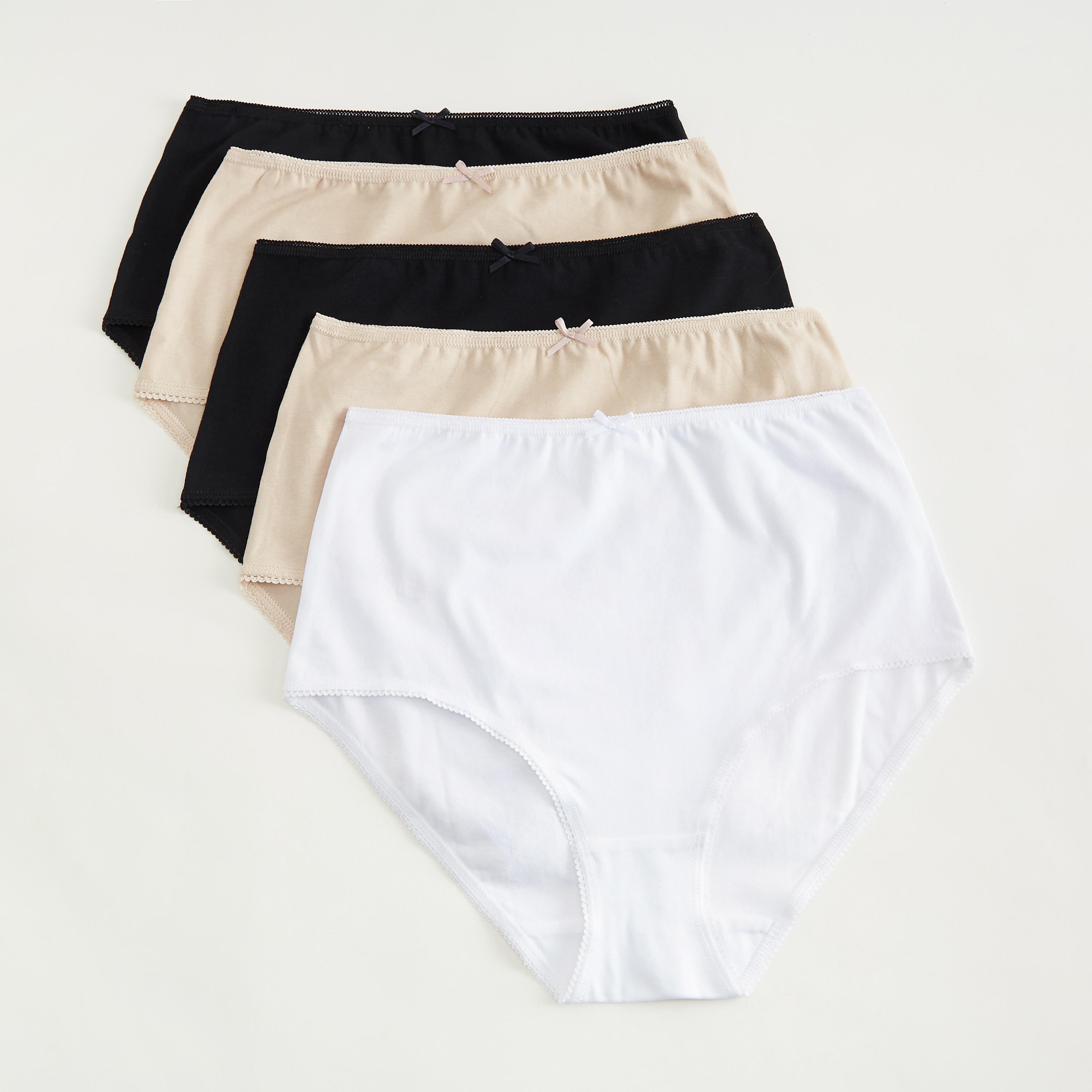 سراويل داخليّة سادة بخصر مطّاطي - طقم من 5 قطع-women-clothing-lingerie-panties-image-4