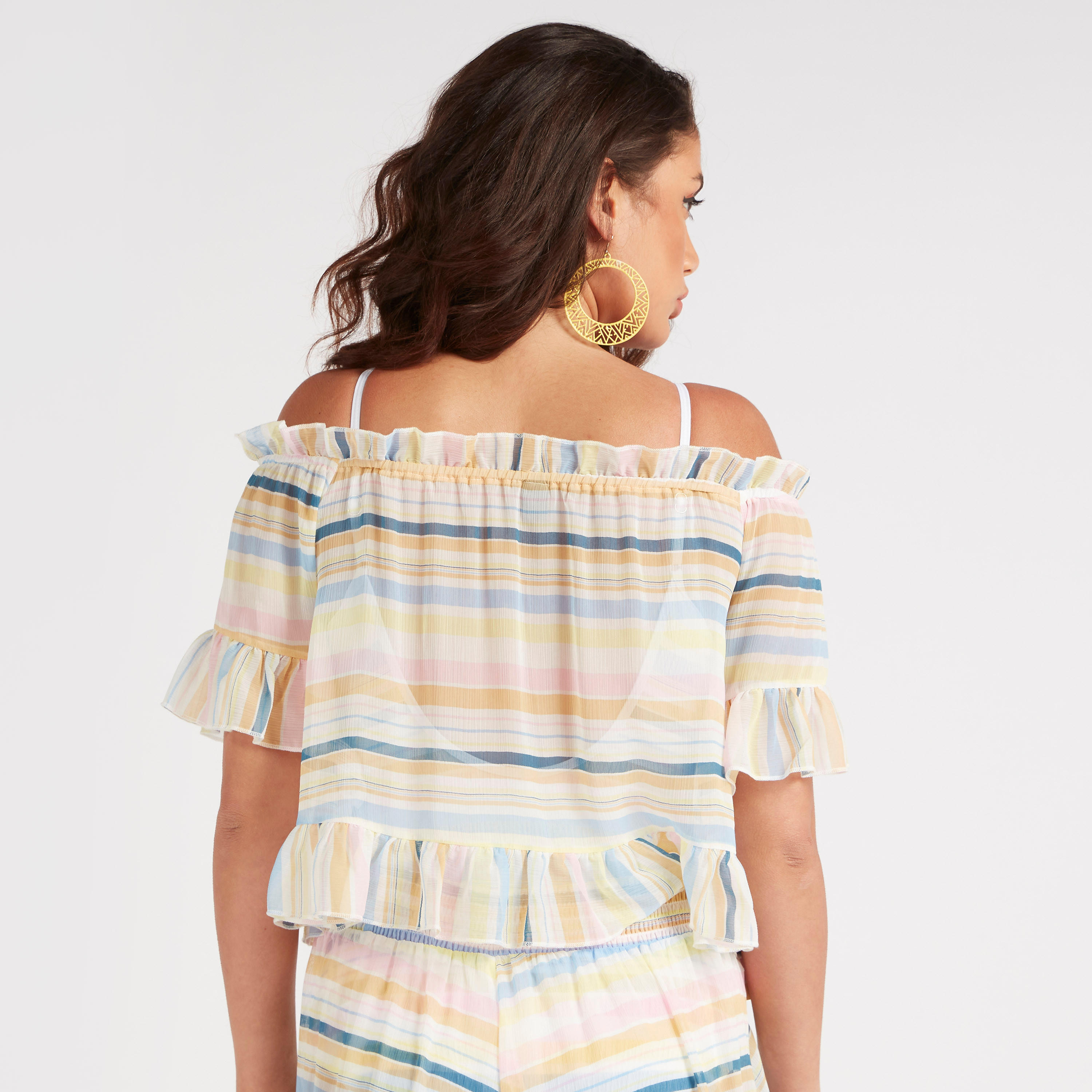 Striped Bikini Top with Ruffle Detail-women-clothing-swimandbeach-beachwear-image-4
