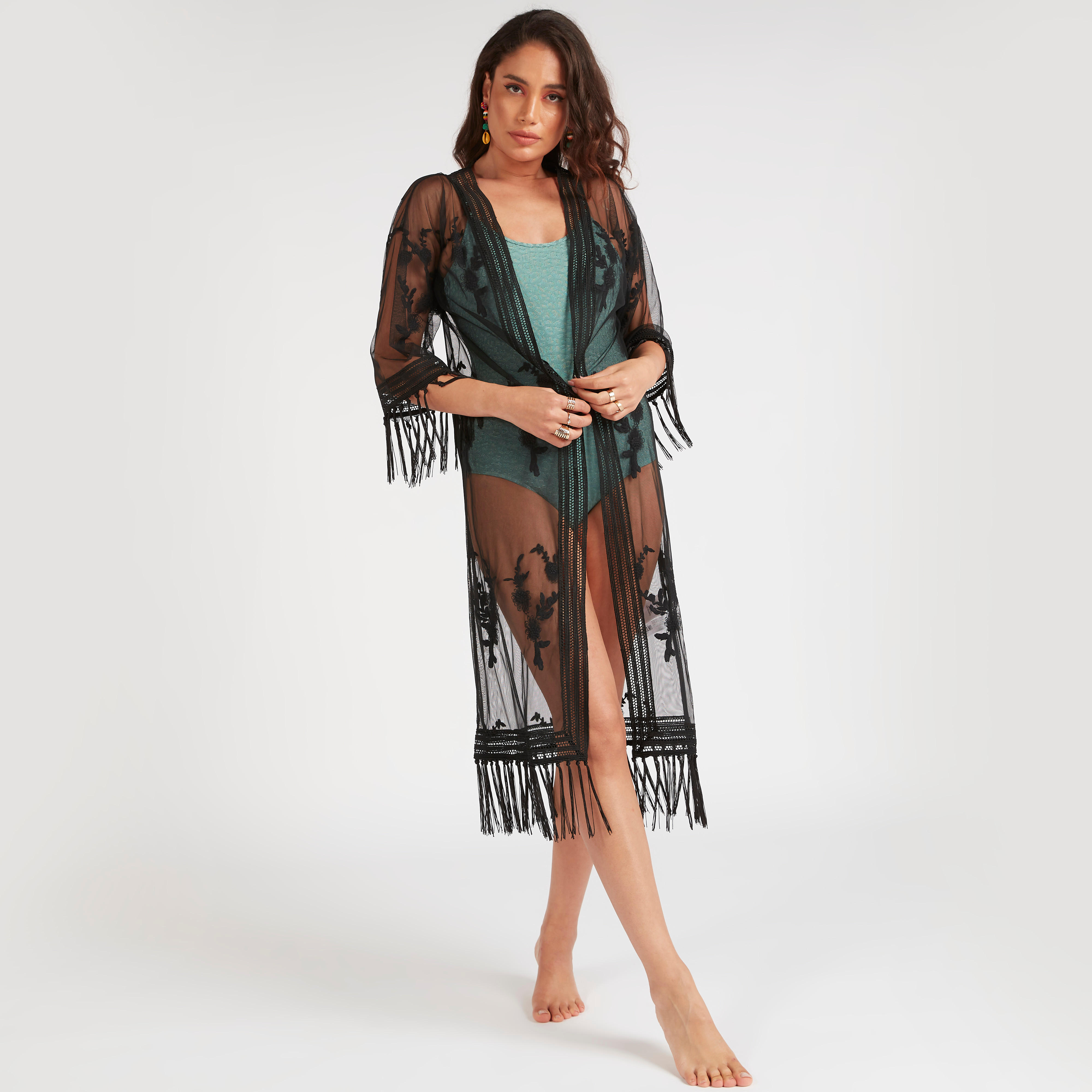 Embroidered Dress with Tassels-women-clothing-swimandbeach-beachwear-image-2