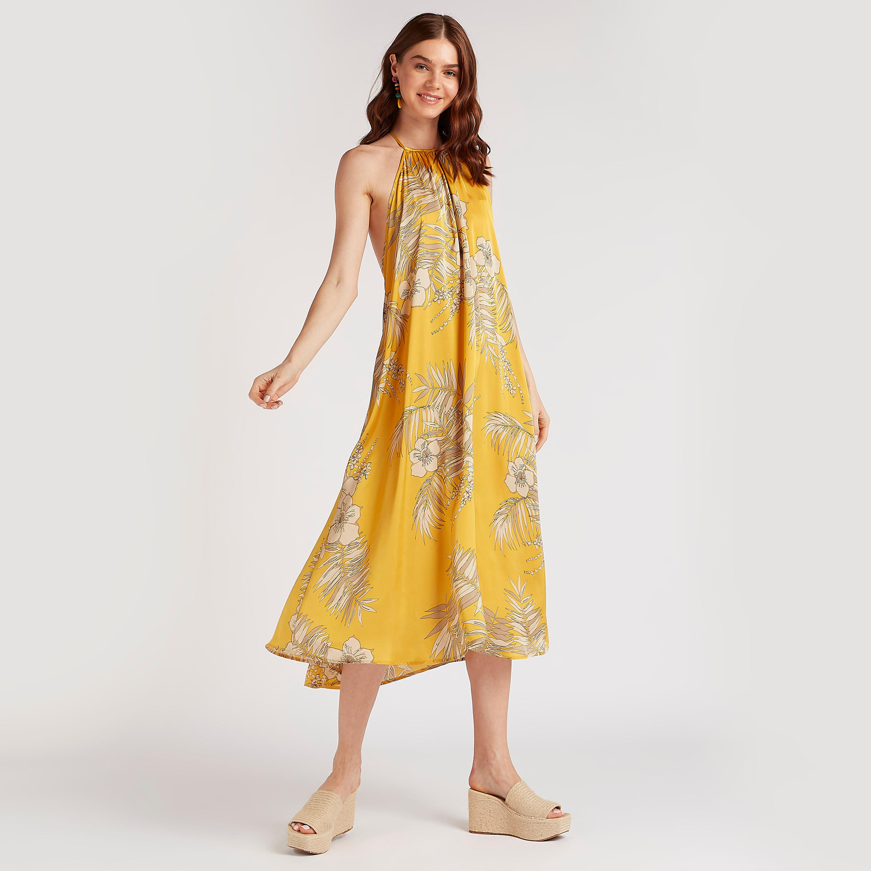 Floral Print Dress with Back Tie-Ups-women-clothing-swimandbeach-beachwear-image-1