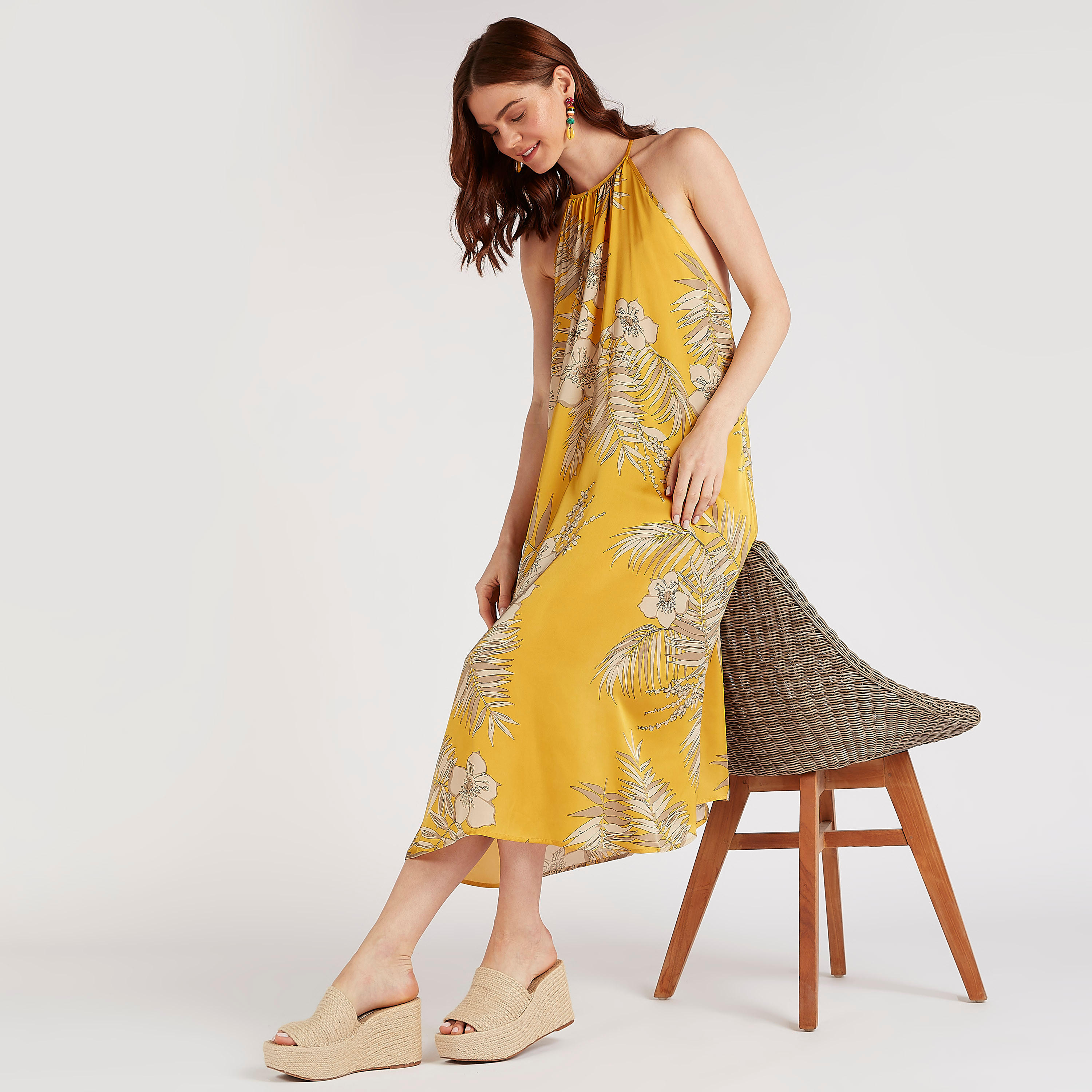 Floral Print Dress with Back Tie-Ups-women-clothing-swimandbeach-beachwear-image-2