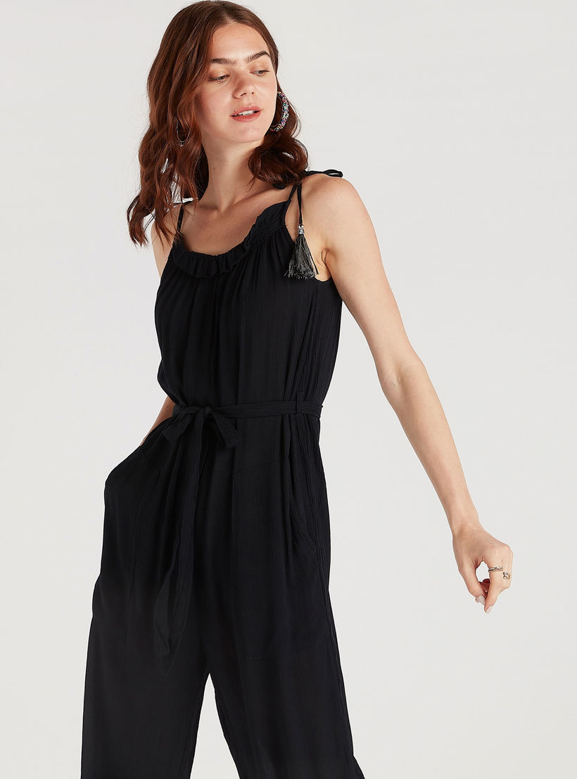 جمبسوت للبحر سادة بأربطة وجيوب-women-clothing-swimandbeach-beachwear-image-4