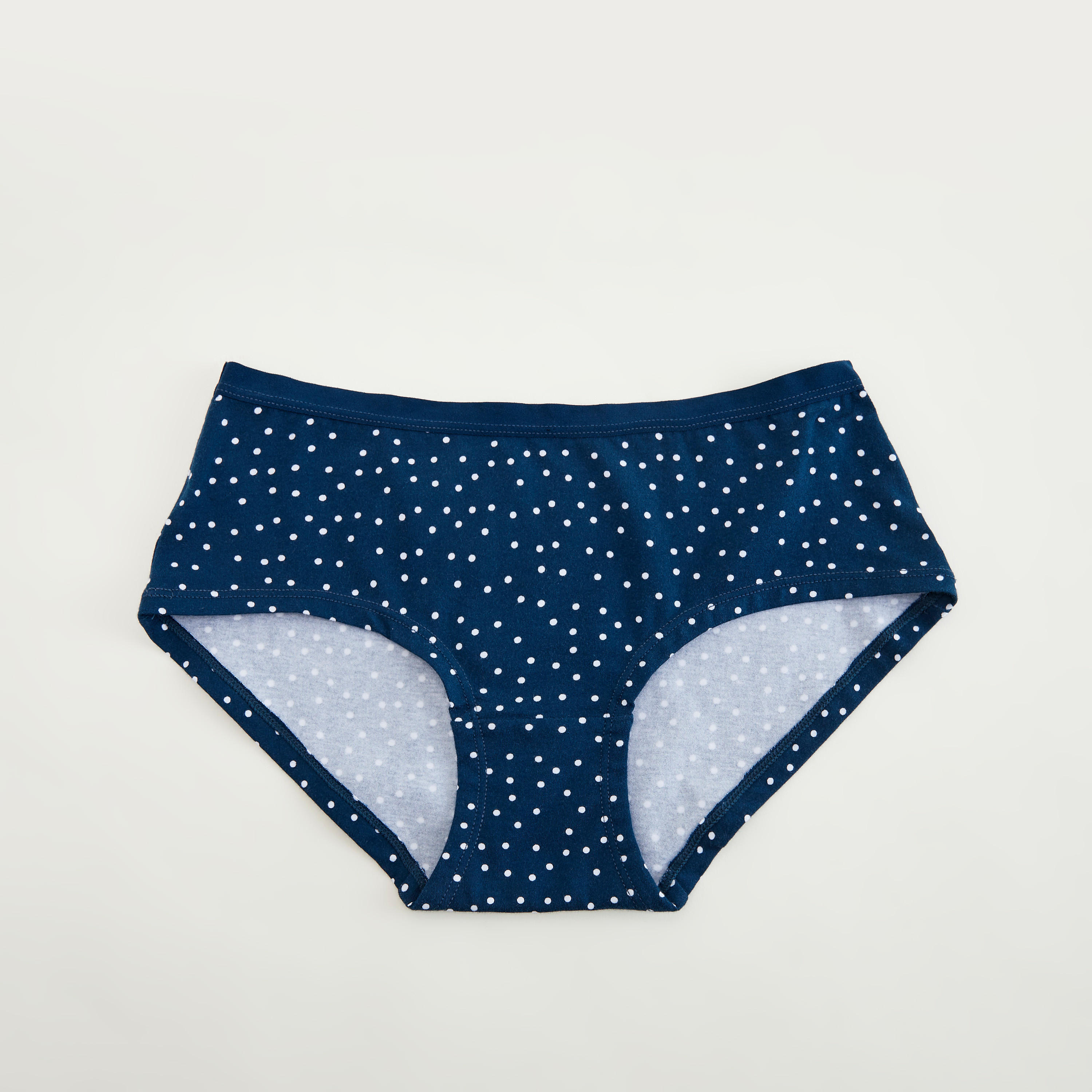Polka Dot Print Boyshort Briefs with Elasticated Waistband-women-clothing-lingerie-panties-image-1