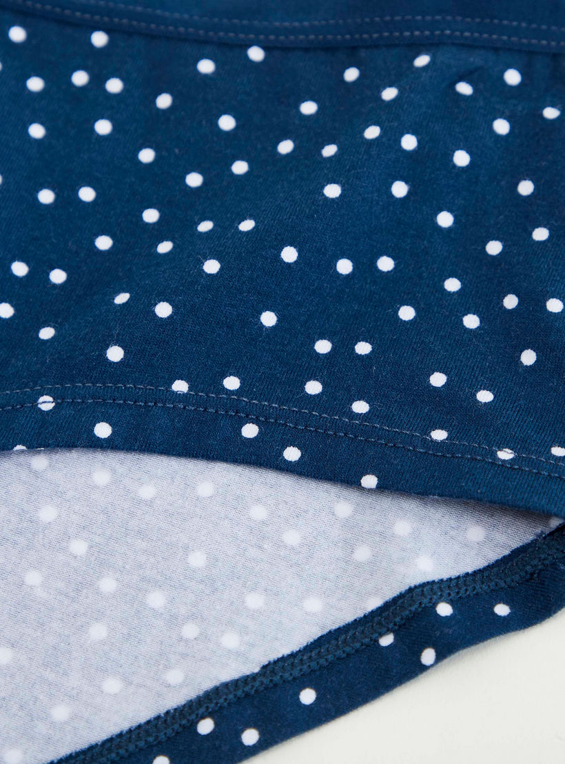Polka Dot Print Boyshort Briefs with Elasticated Waistband-women-clothing-lingerie-panties-image-2