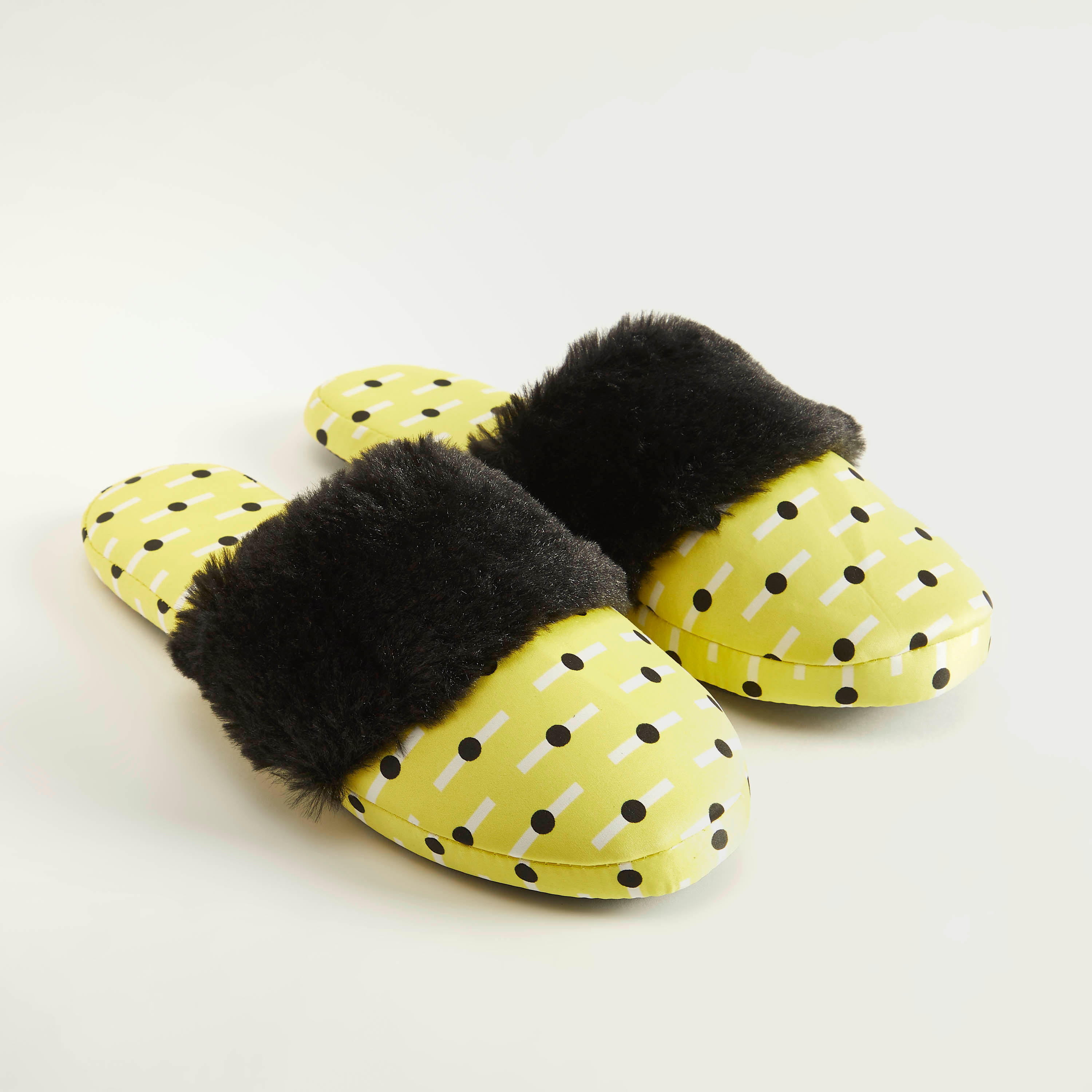 Printed Mule Slippers with Plush Accents-women-clothing-nightwear-bedroomslippers-image-2