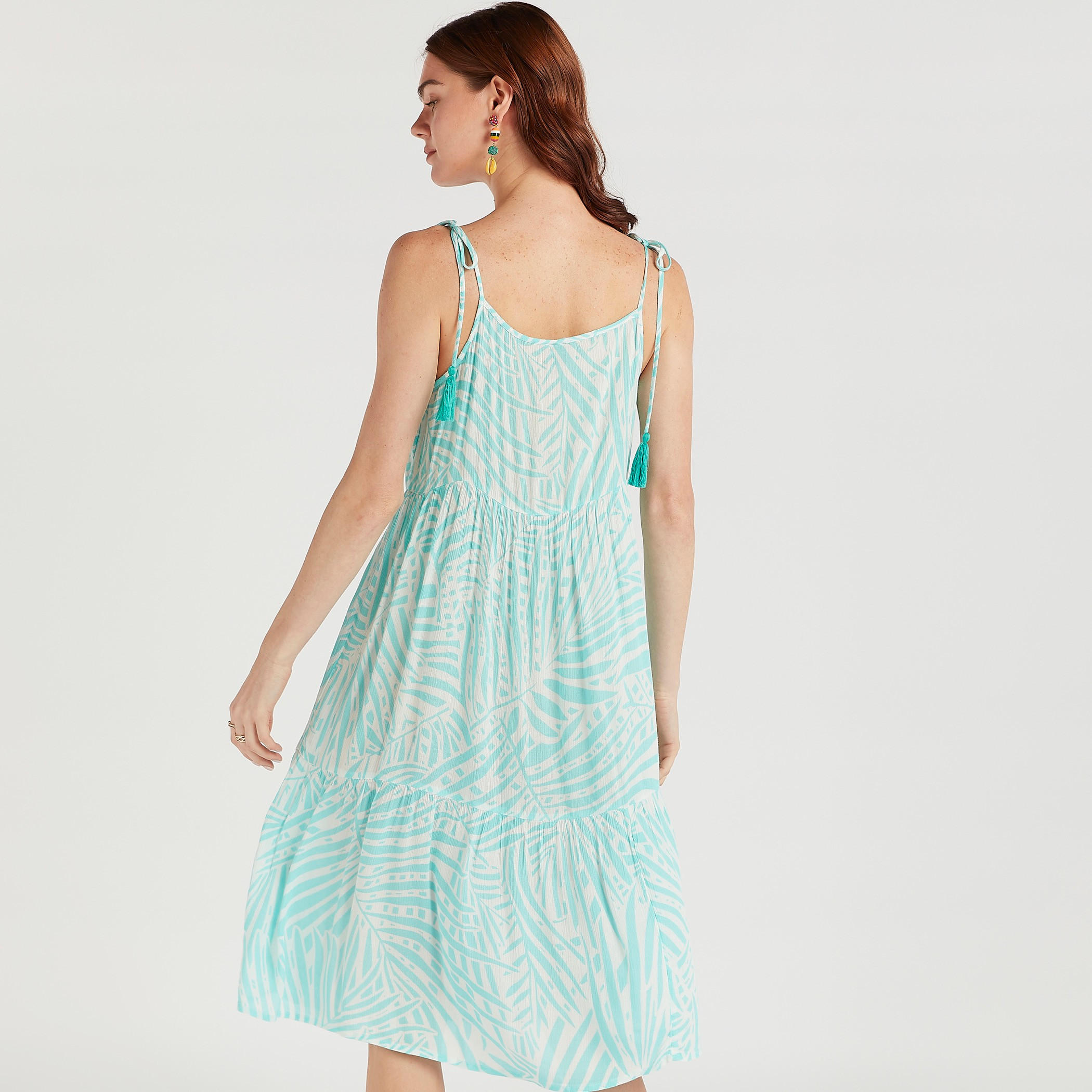 Printed Tiered Dress with Tie-Ups-women-clothing-swimandbeach-beachwear-image-4