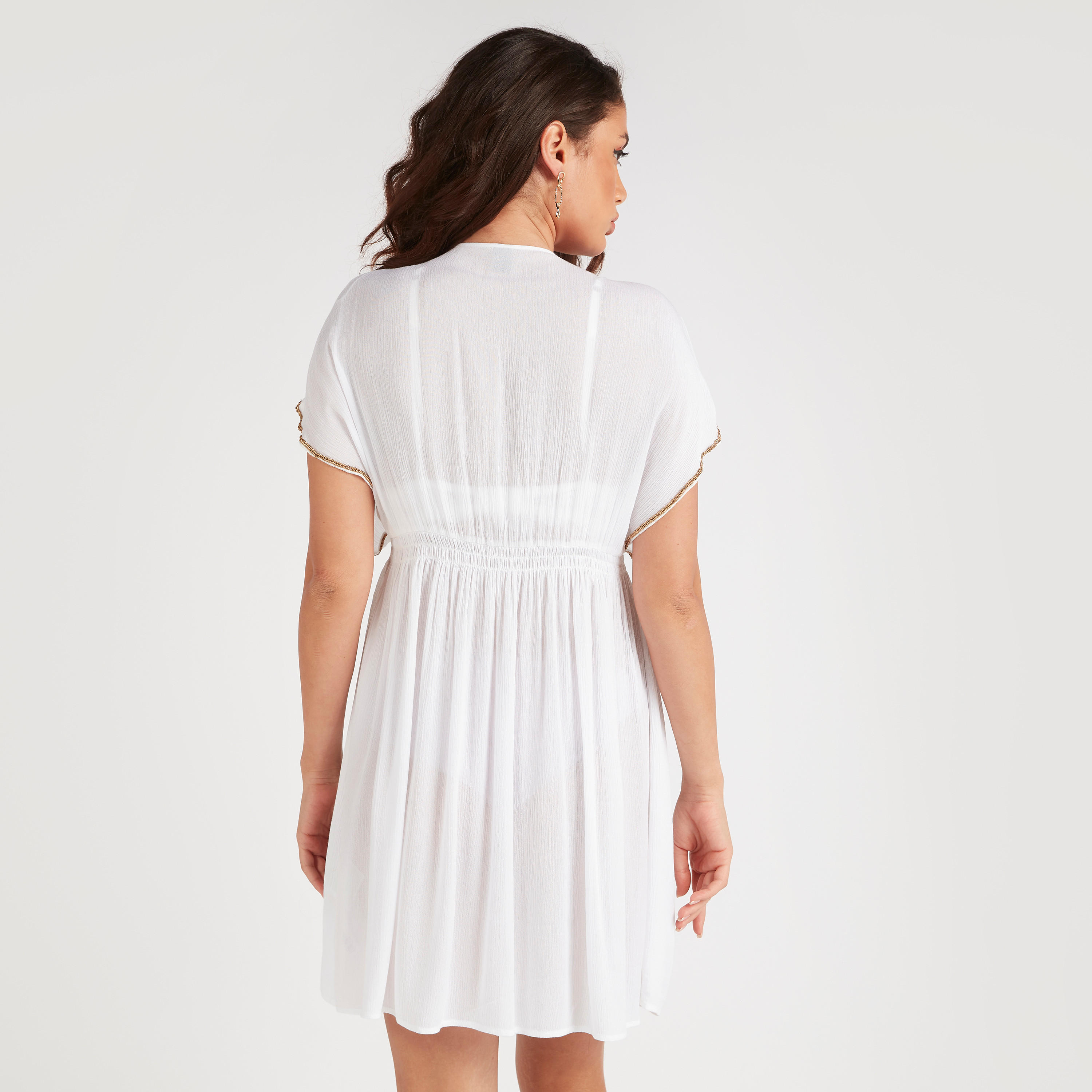 Beachwear Bead Detailed Mini Dress-women-clothing-swimandbeach-beachwear-image-4