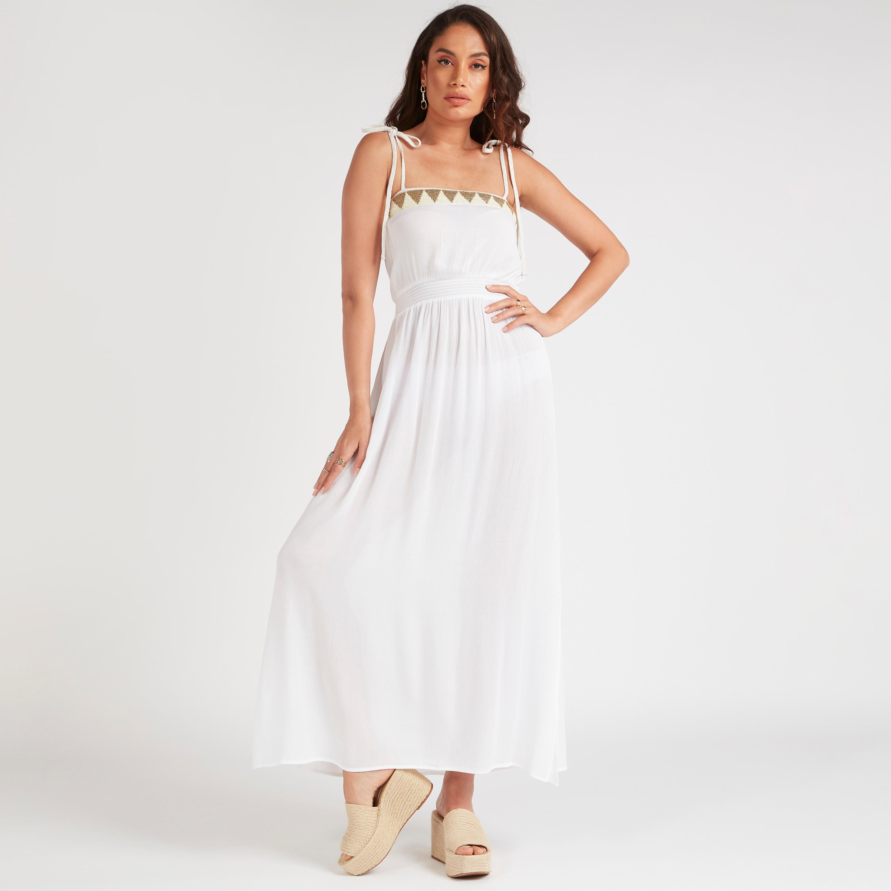 فستان للبحر سادة حمّالات رفيعة رباط-women-clothing-swimandbeach-beachwear-image-1