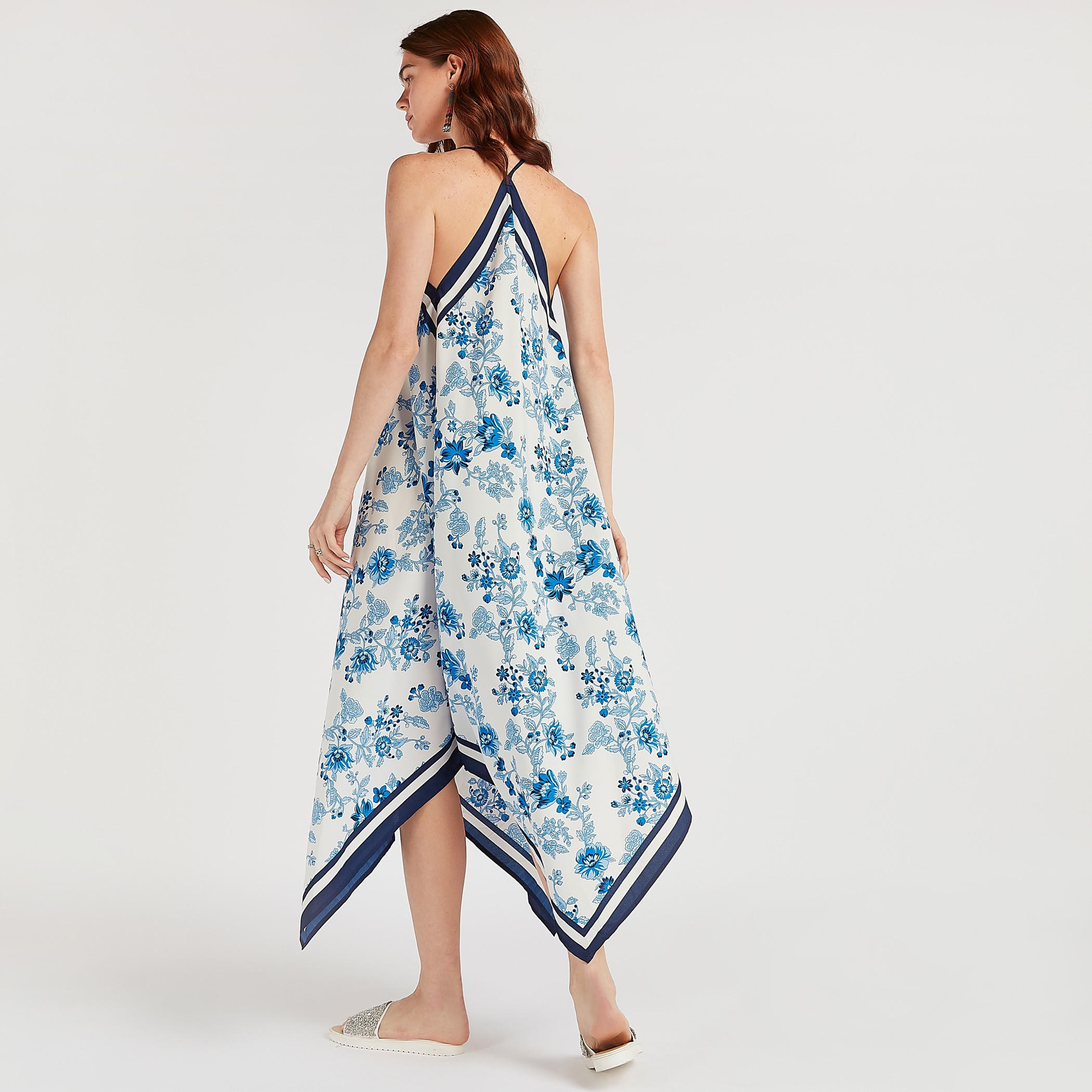 Beachwear Floral Print Dress with V-neck and Spaghetti Straps-women-clothing-swimandbeach-beachwear-image-4