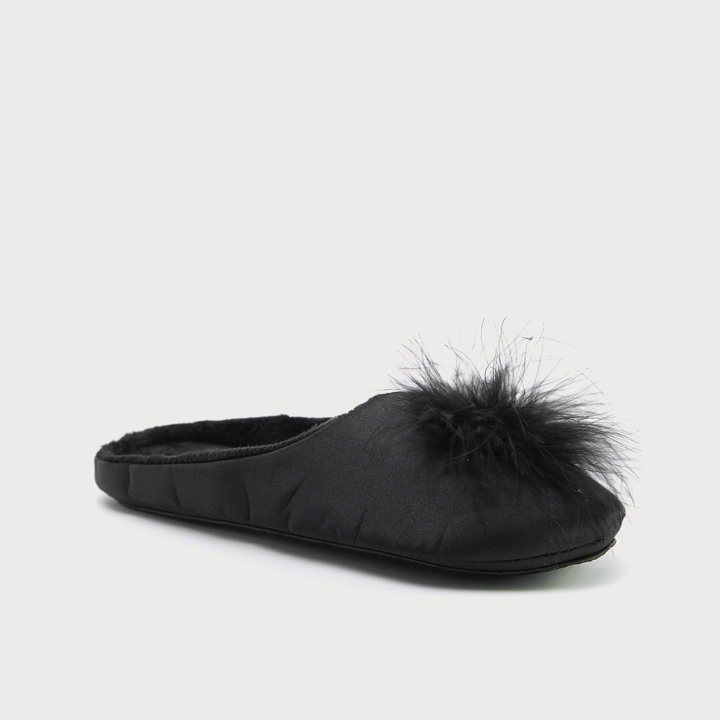 Feather Applique Detail Slide Slippers-women-clothing-nightwear-bedroomslippers-image-1