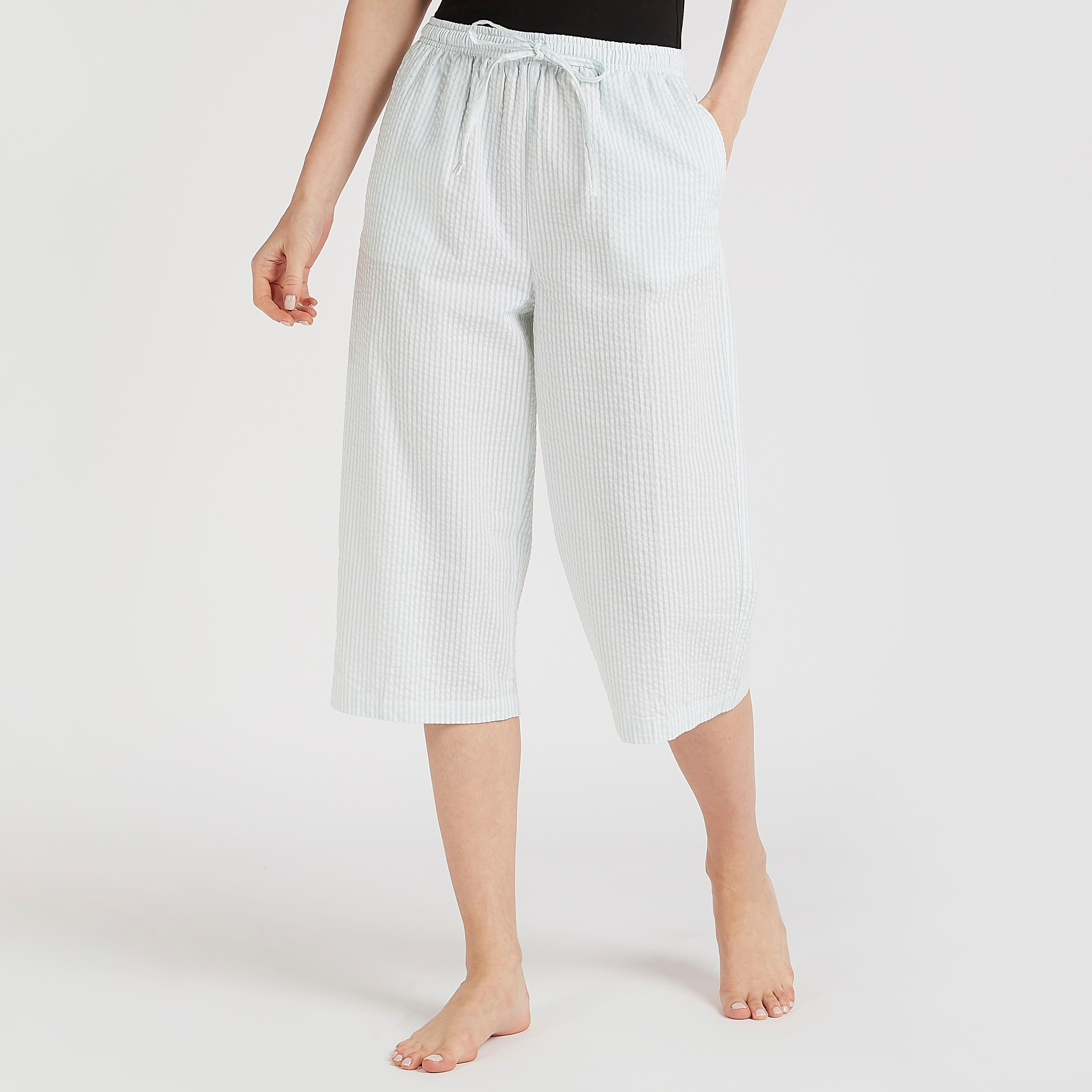 كابري مقلم برباط إغلاق-women-clothing-nightwear-pyjamas-bottoms-image-5