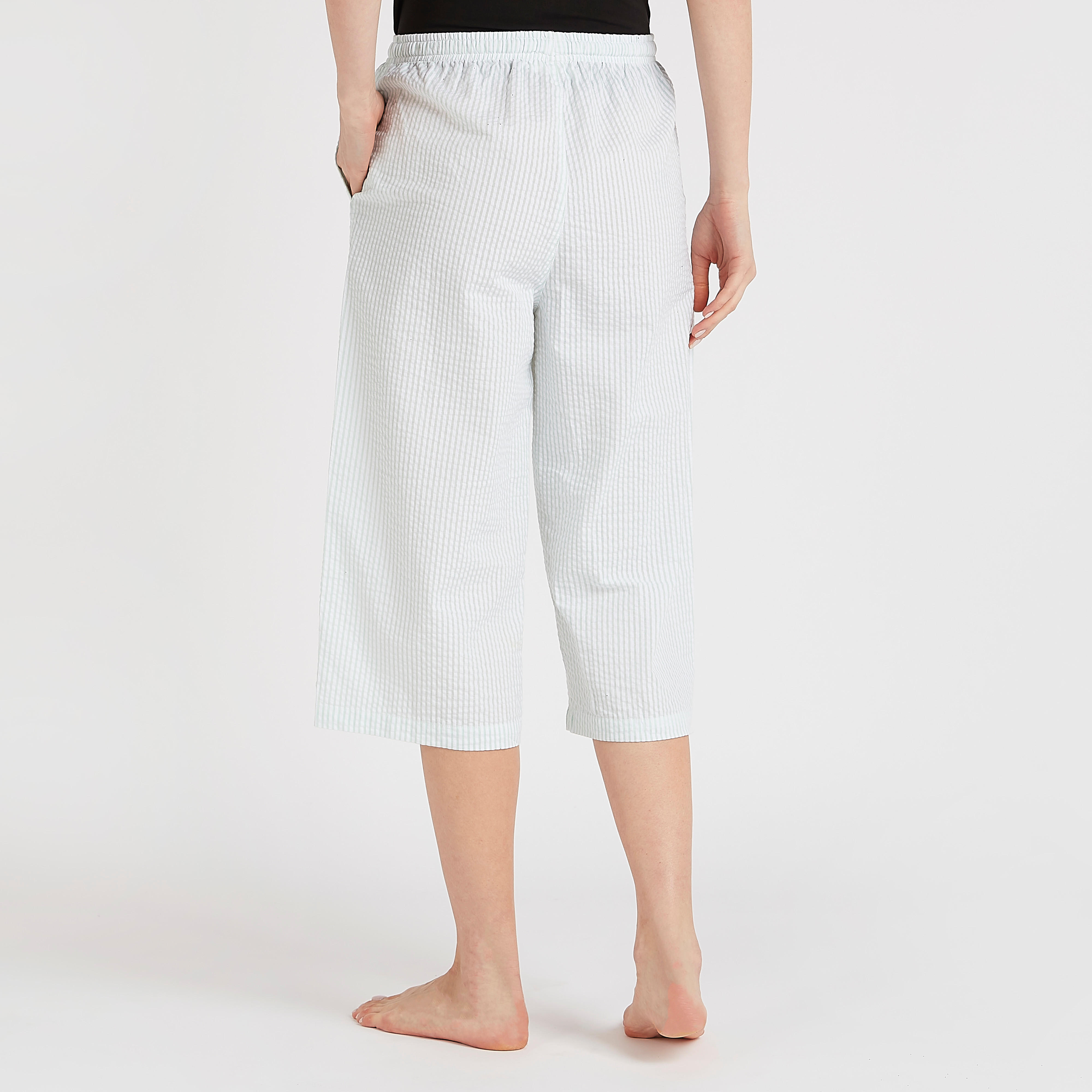 كابري مقلم برباط إغلاق-women-clothing-nightwear-pyjamas-bottoms-image-1