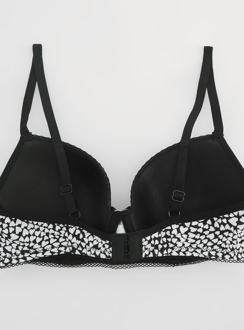 طقم من سروال داخلي وصدريّة ديمي مبطّنة بطبعات - 4 قطع-women-clothing-lingerie-lingeriesets-image-3