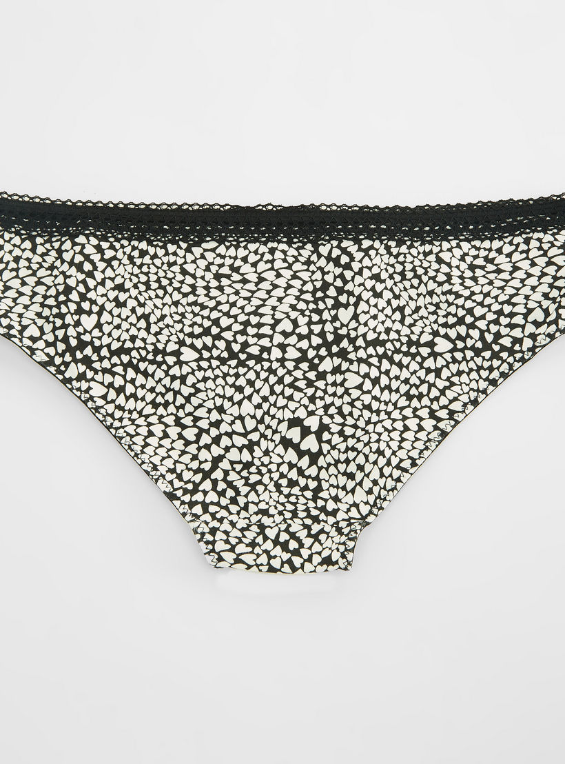 طقم من سروال داخلي وصدريّة ديمي مبطّنة بطبعات - 4 قطع-women-clothing-lingerie-lingeriesets-image-5
