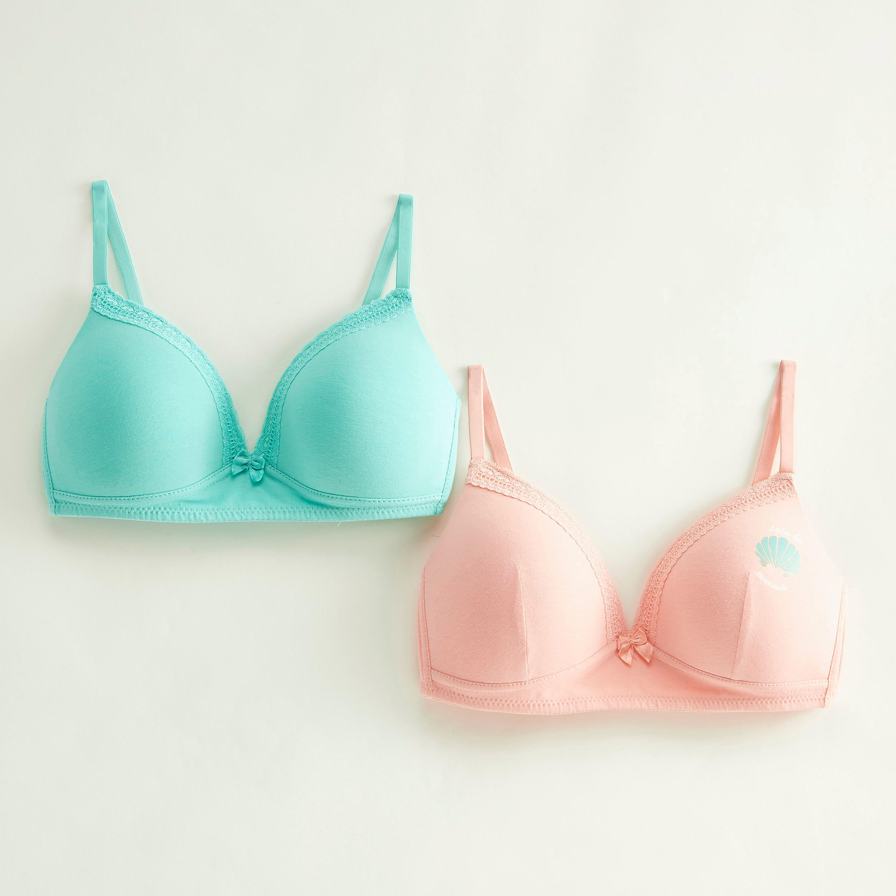 Set of 2 - Solid Padded Demi Bra with Adjustable Straps-women-clothing-lingerie-bras-image-1
