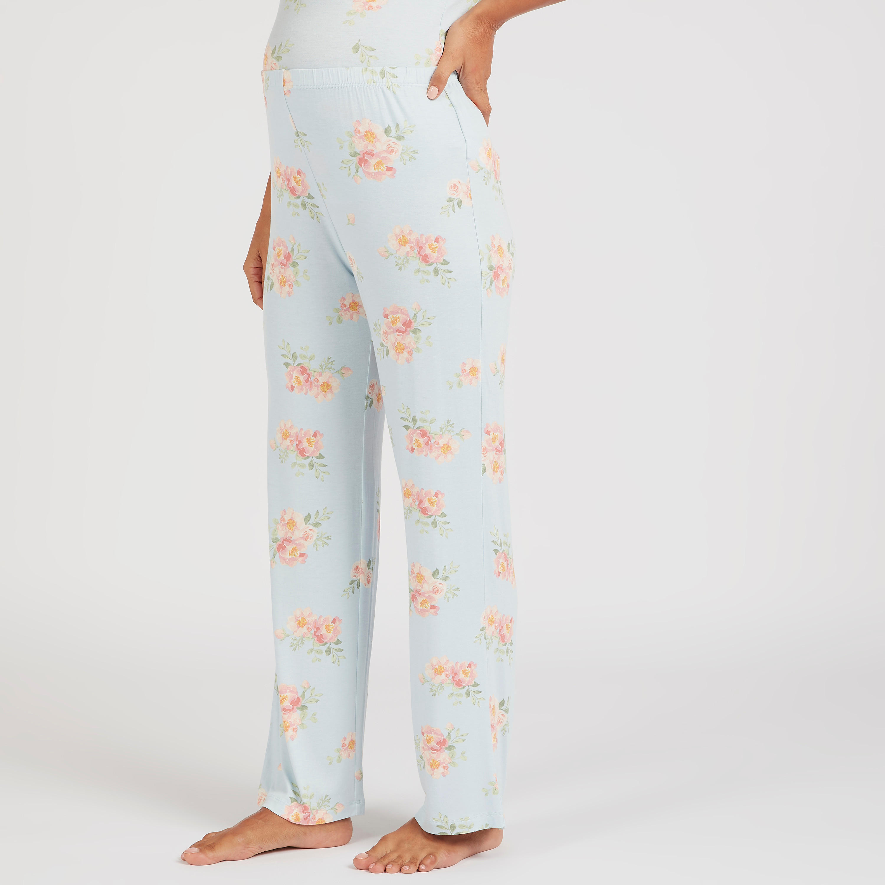 Floral Print Maternity Top and Full Length Pyjama Set-women-clothing-maternity-nightwear-image-5
