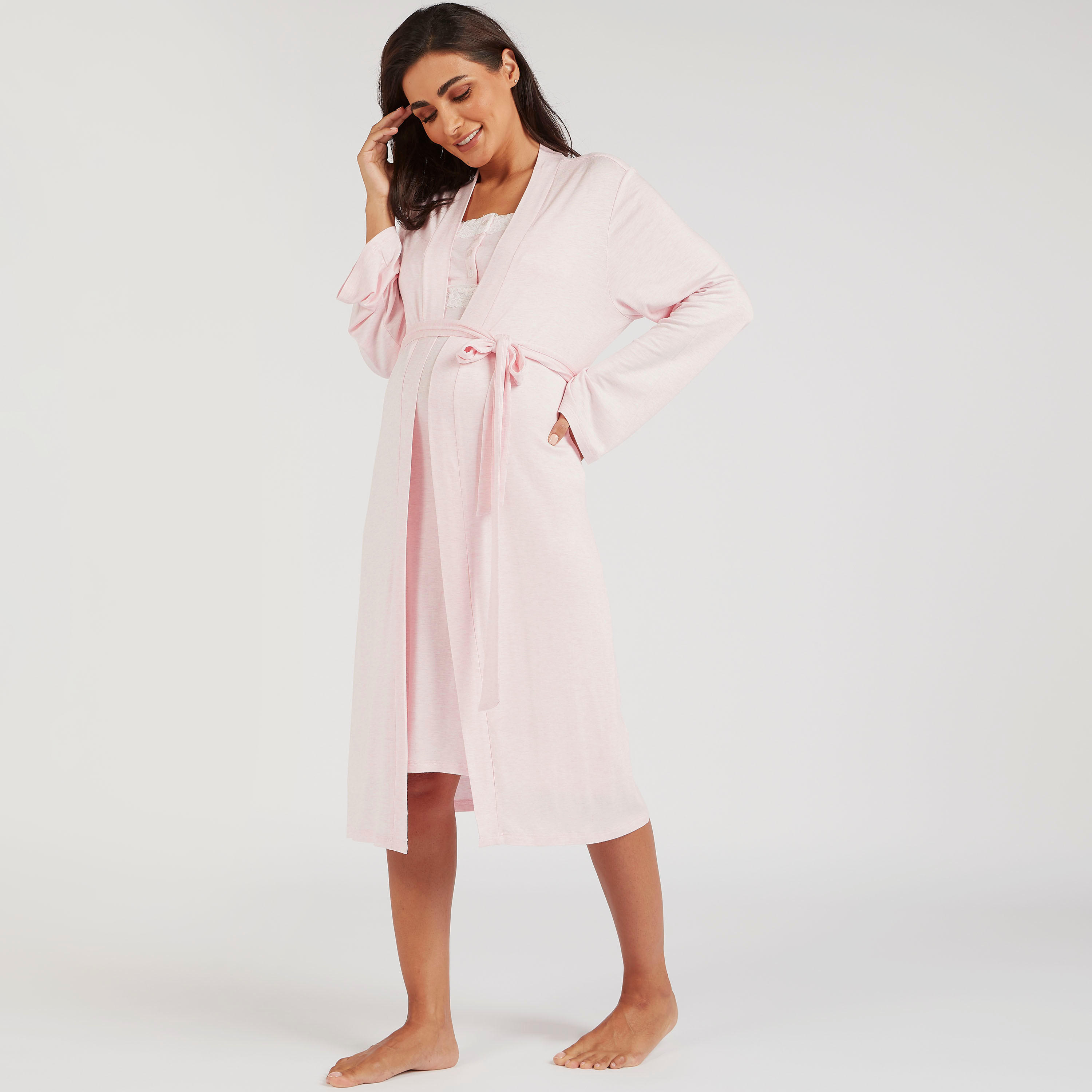 Maternity Night Robe with Belt and Long Sleeves-women-clothing-maternity-nightwear-image-2