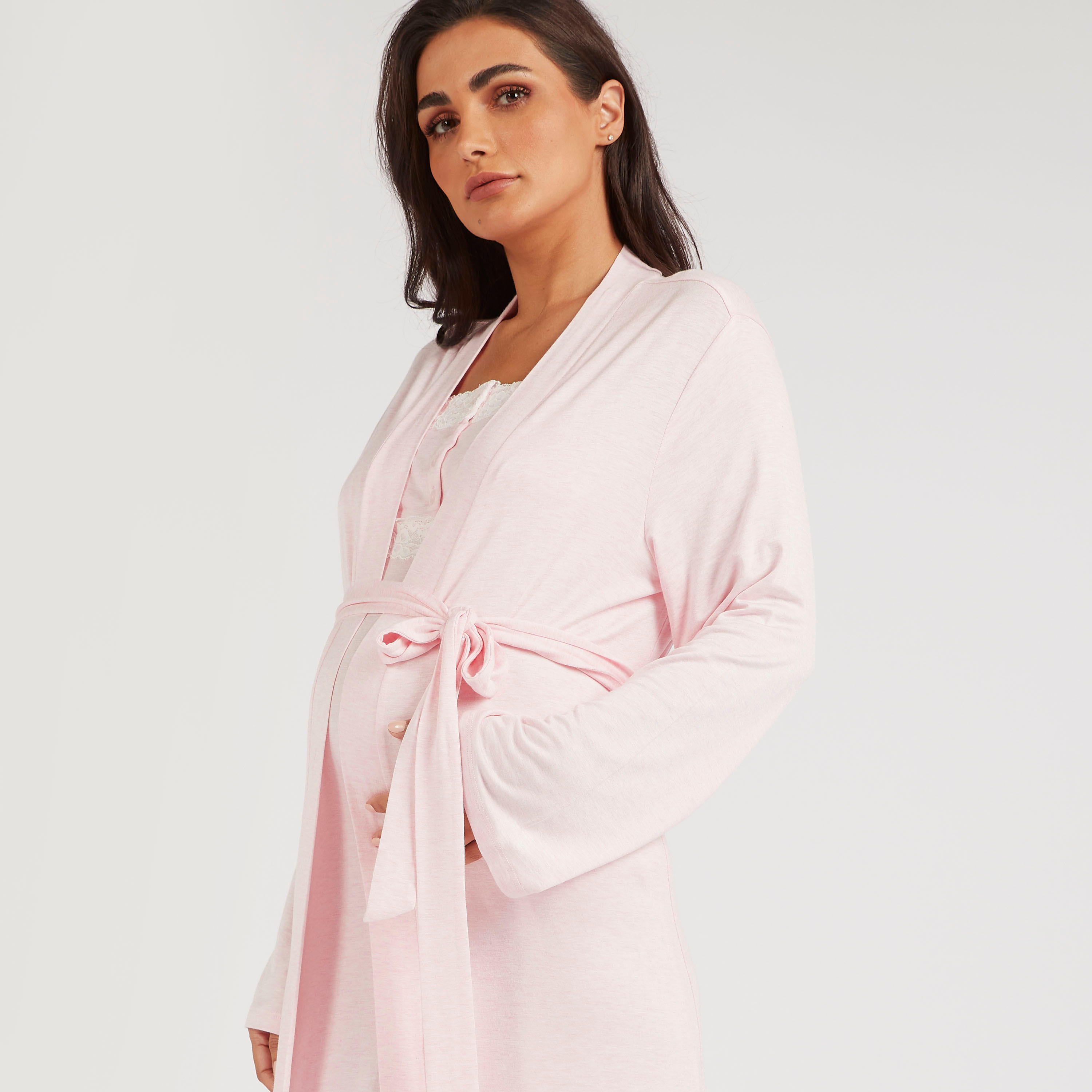 Maternity Night Robe with Belt and Long Sleeves-women-clothing-maternity-nightwear-image-3