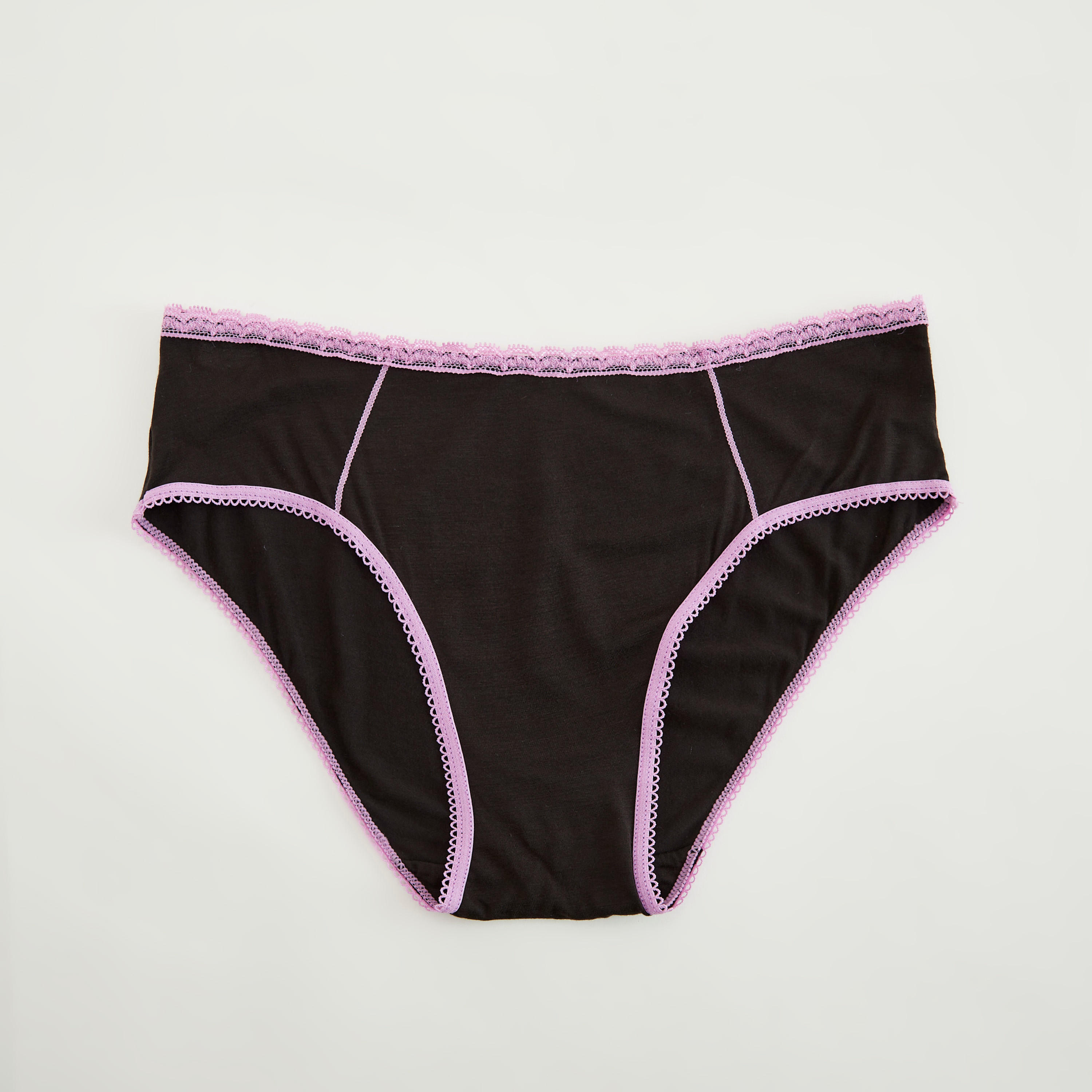 سراويل داخليّة هيبستر سادة بتفاصيل دانتيل - طقم من 5-women-clothing-lingerie-panties-image-3