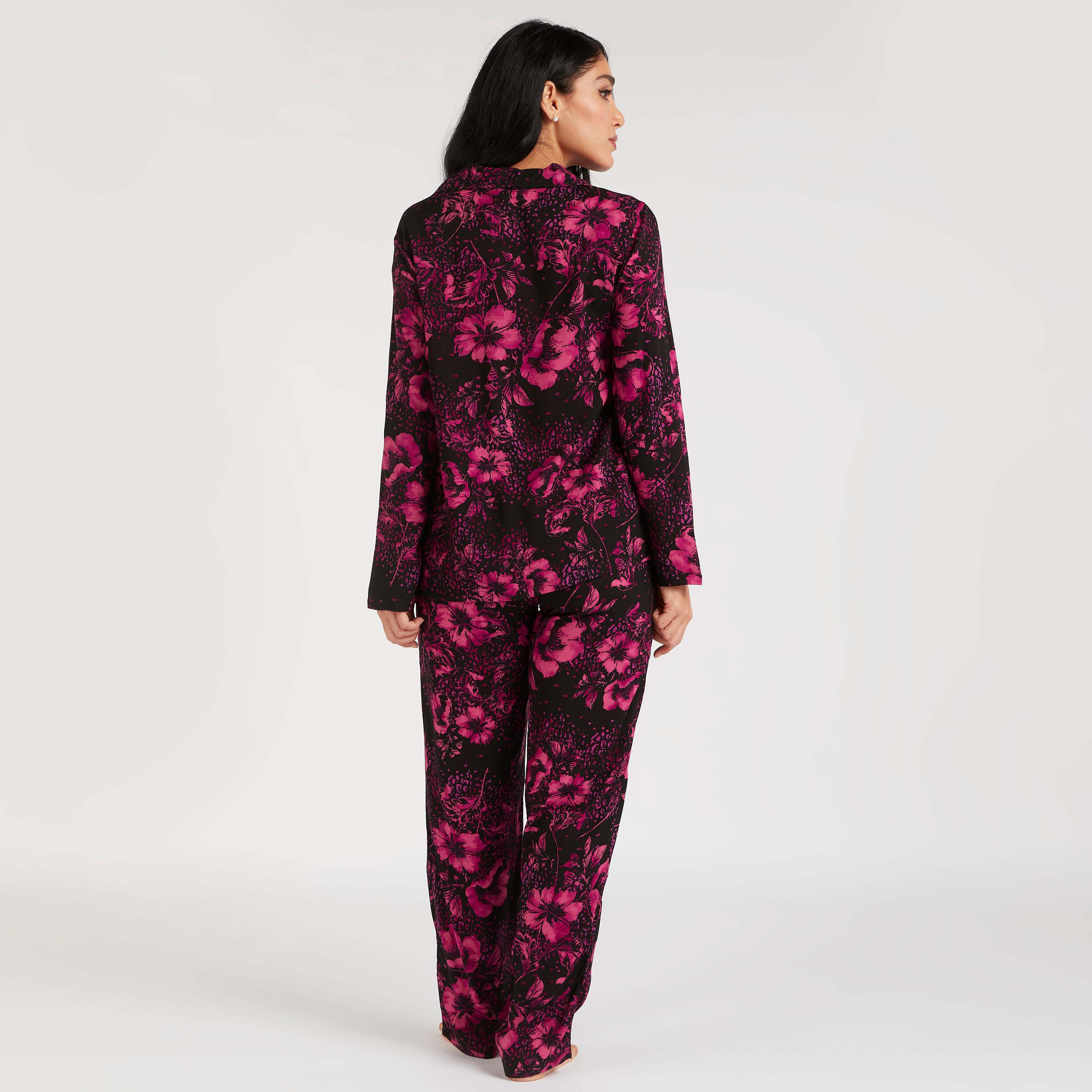 Floral Print Shirt and Full Length Pyjama Set-women-clothing-nightwear-pyjamas-longsets-image-4