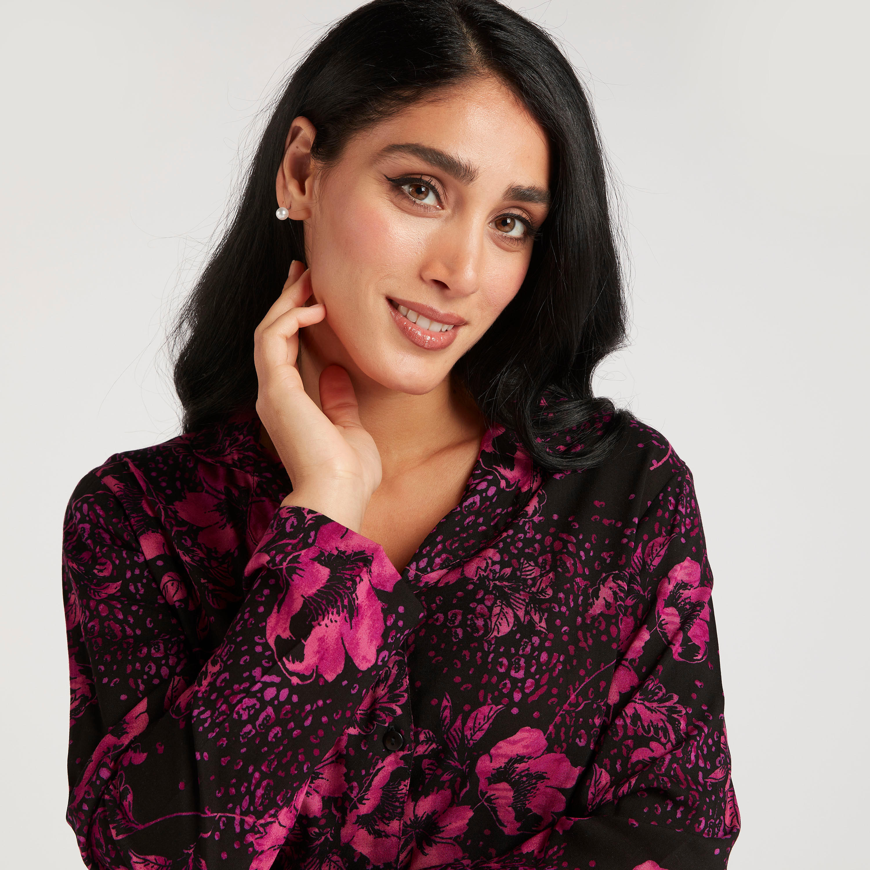 Floral Print Shirt and Full Length Pyjama Set-women-clothing-nightwear-pyjamas-longsets-image-5