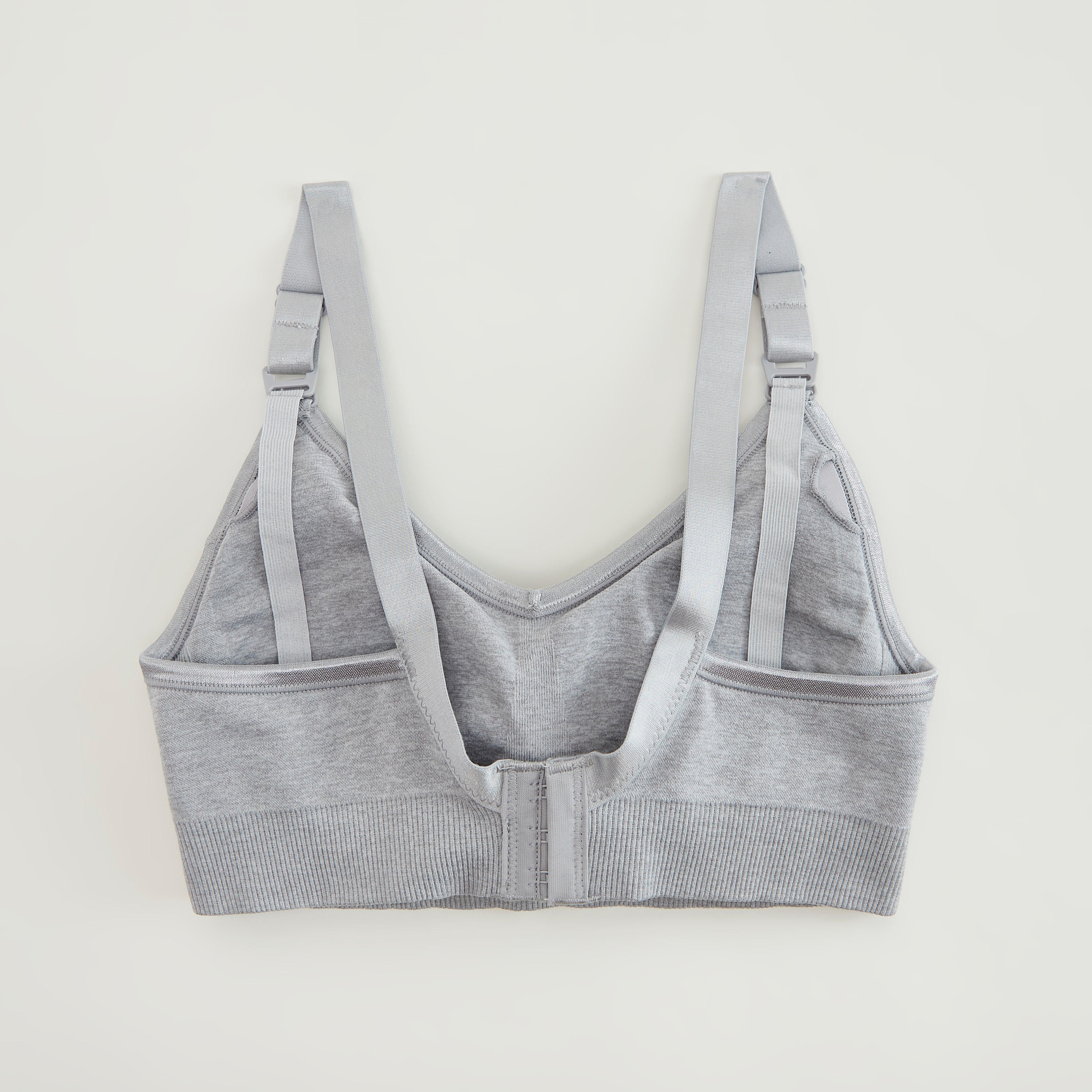 صدرية للحوامل مبطّنة متداخلة سادة بأحزمة قابلة للتعديل-women-clothing-lingerie-bras-image-2