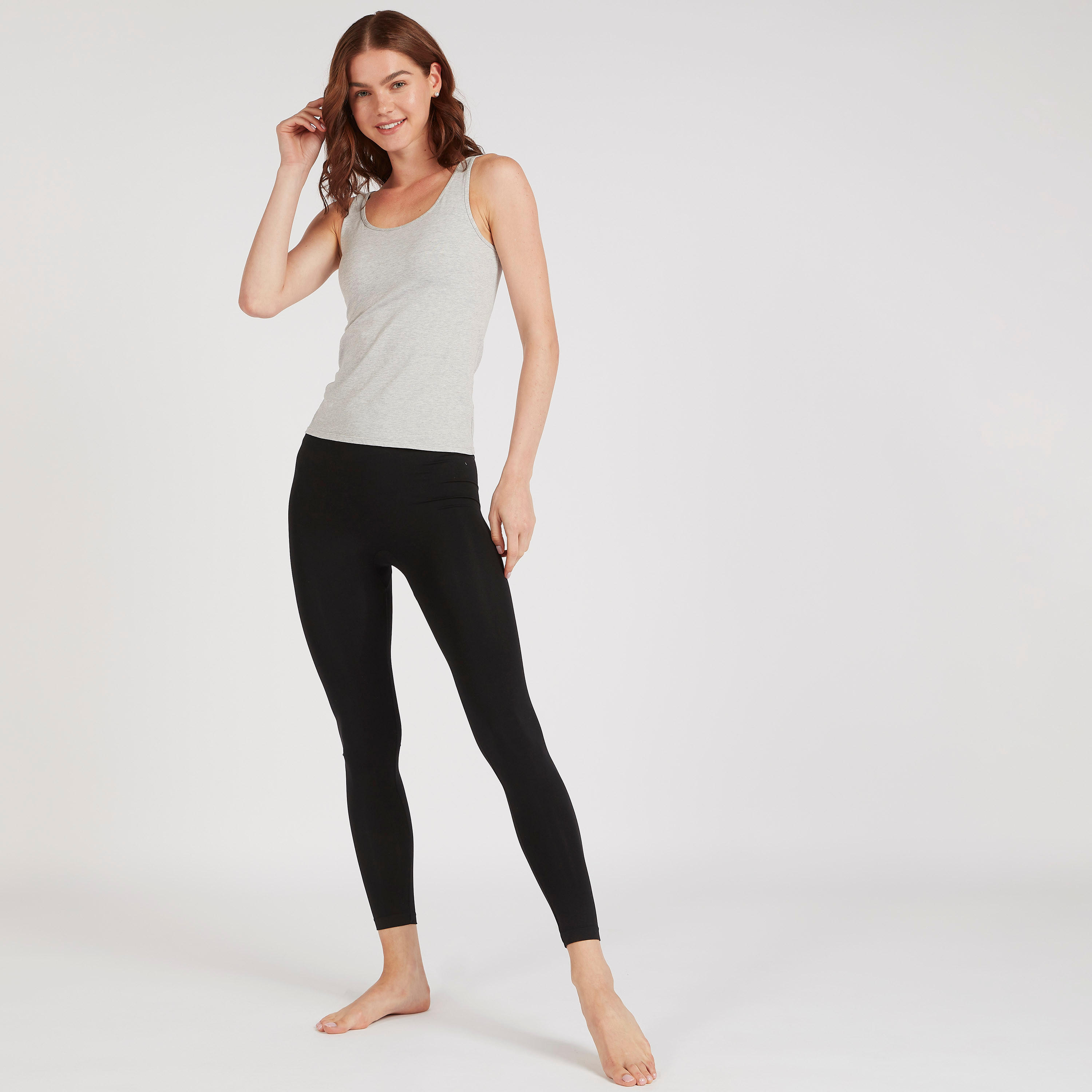 بنطلون ليقنز تشكيل سادة بخصر مطّاطي-women-clothing-lingerie-shapewear-image-4