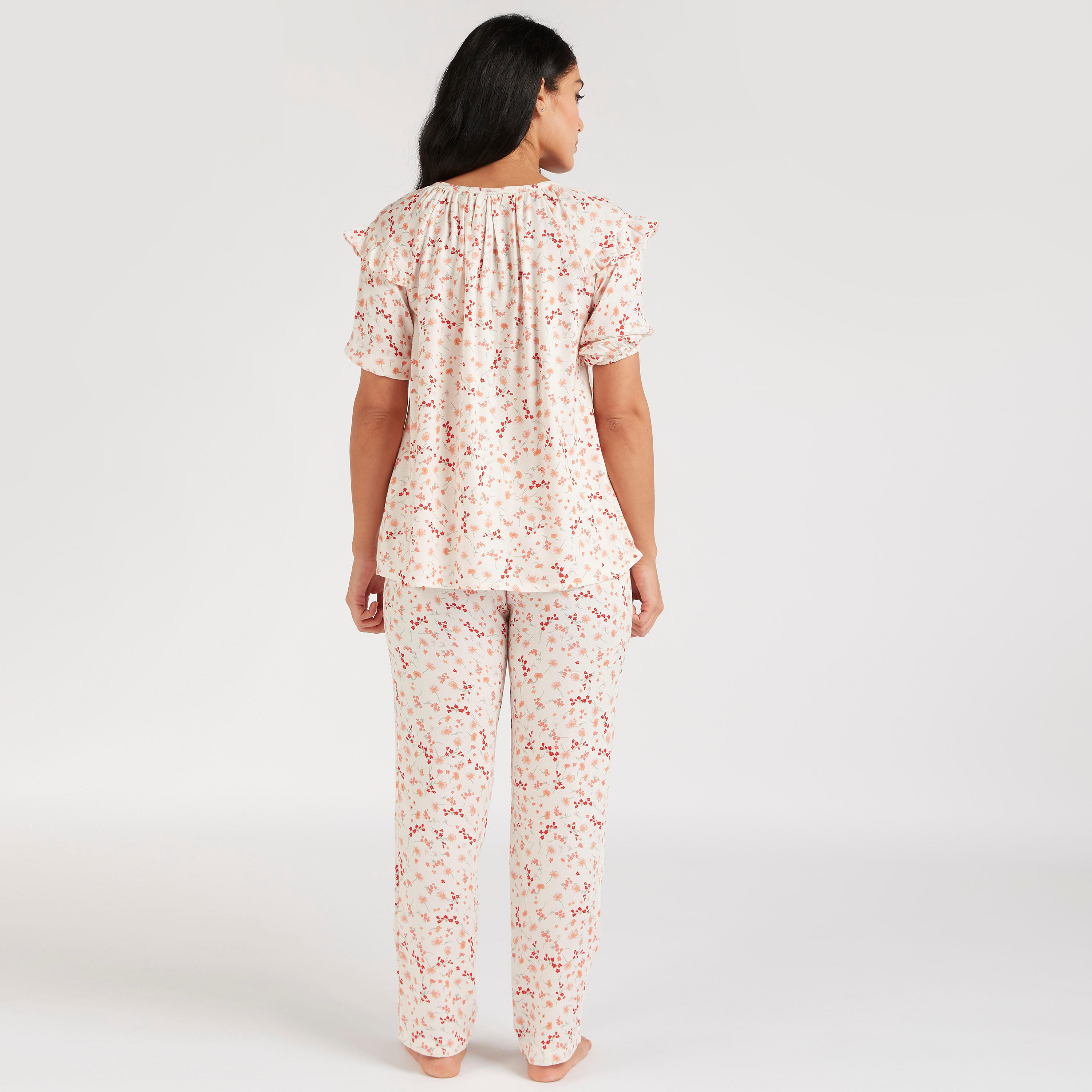 Floral Print Top and Full Length Pyjama Set-women-clothing-nightwear-pyjamas-longsets-image-4