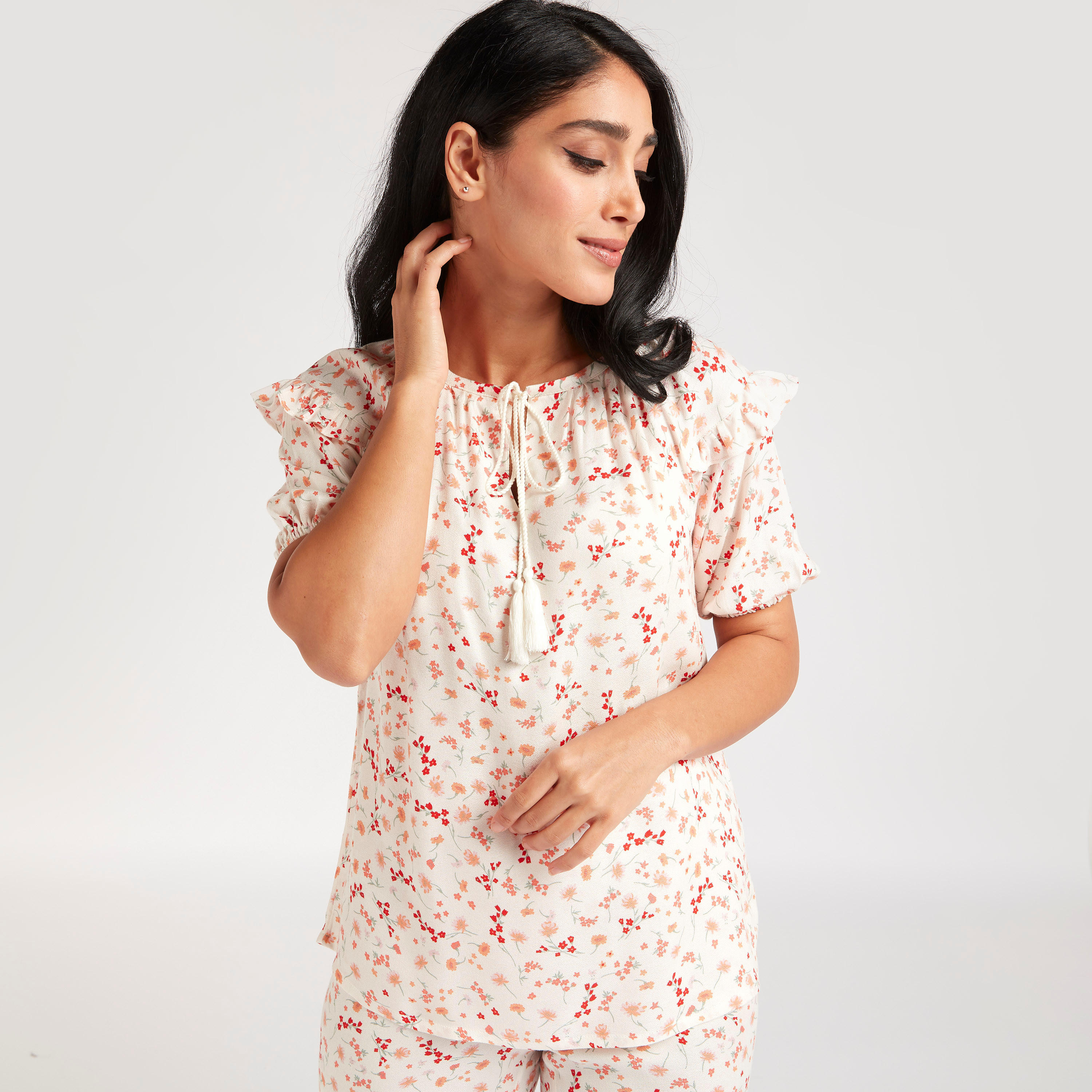 Floral Print Top and Full Length Pyjama Set-women-clothing-nightwear-pyjamas-longsets-image-6