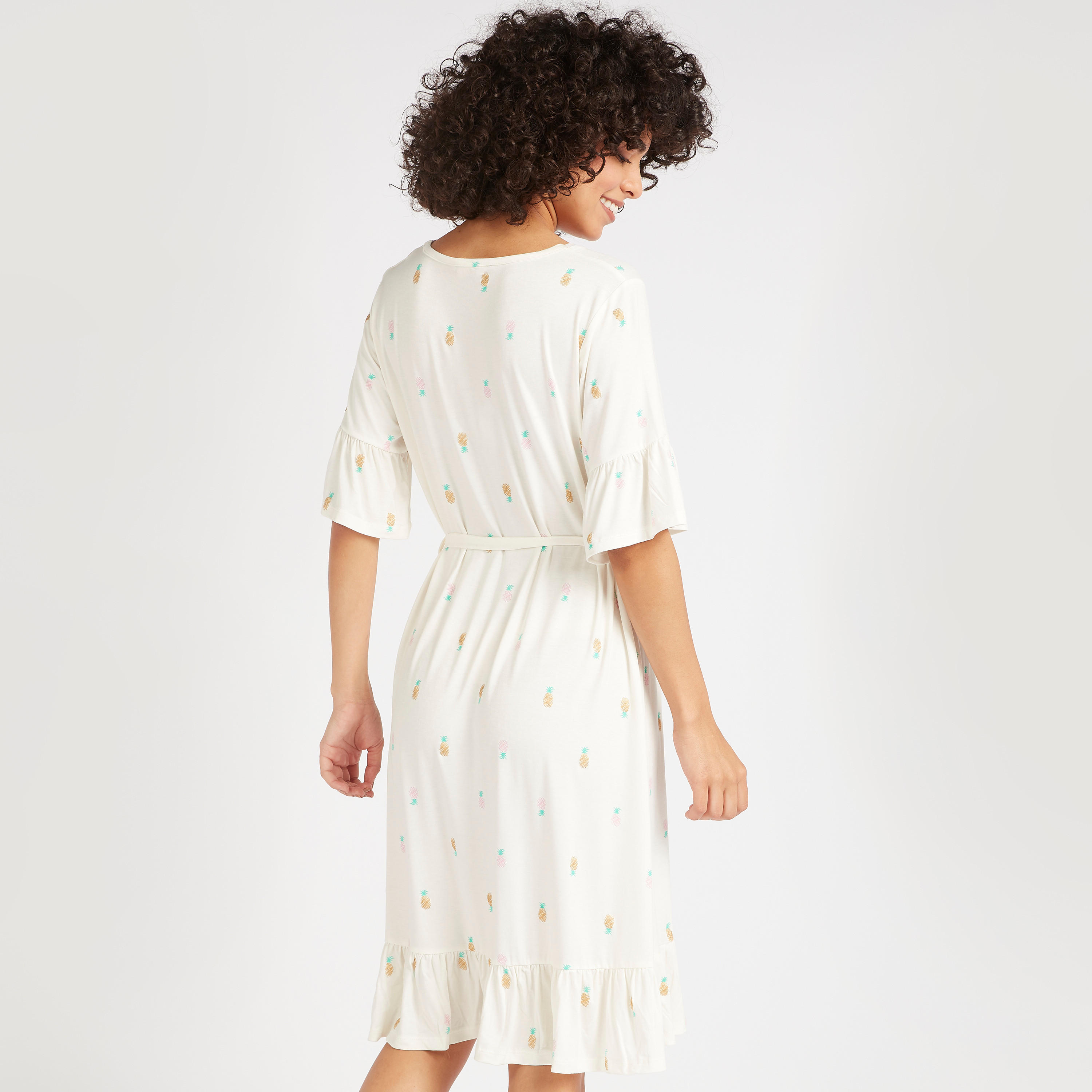 قميص نوم بياقة مستديرة وطبعات وحزام برباط-women-clothing-nightwear-nighties-image-4
