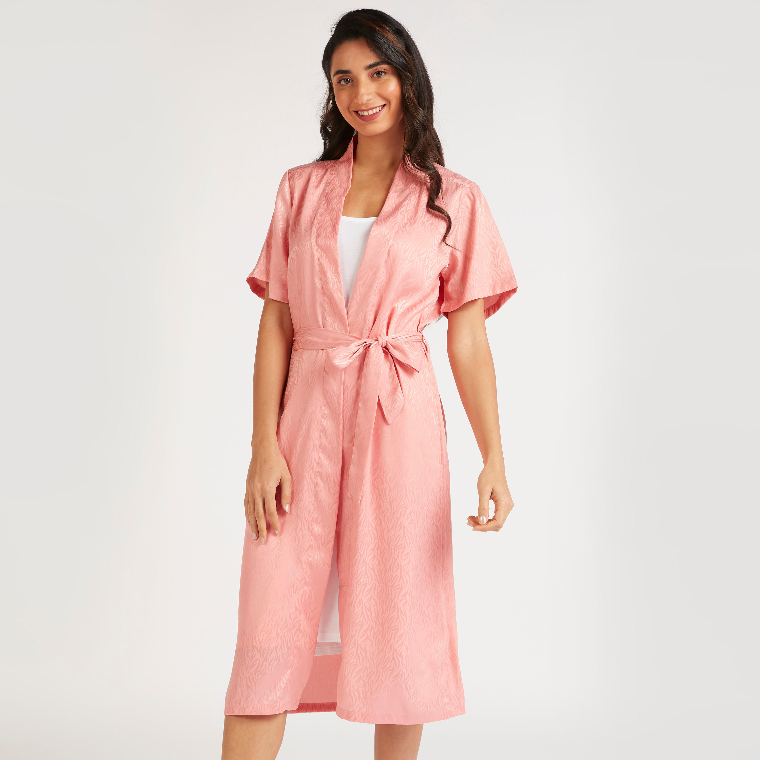 ثوب نوم بطبعات وحزام رباط-women-clothing-nightwear-robes-image-5