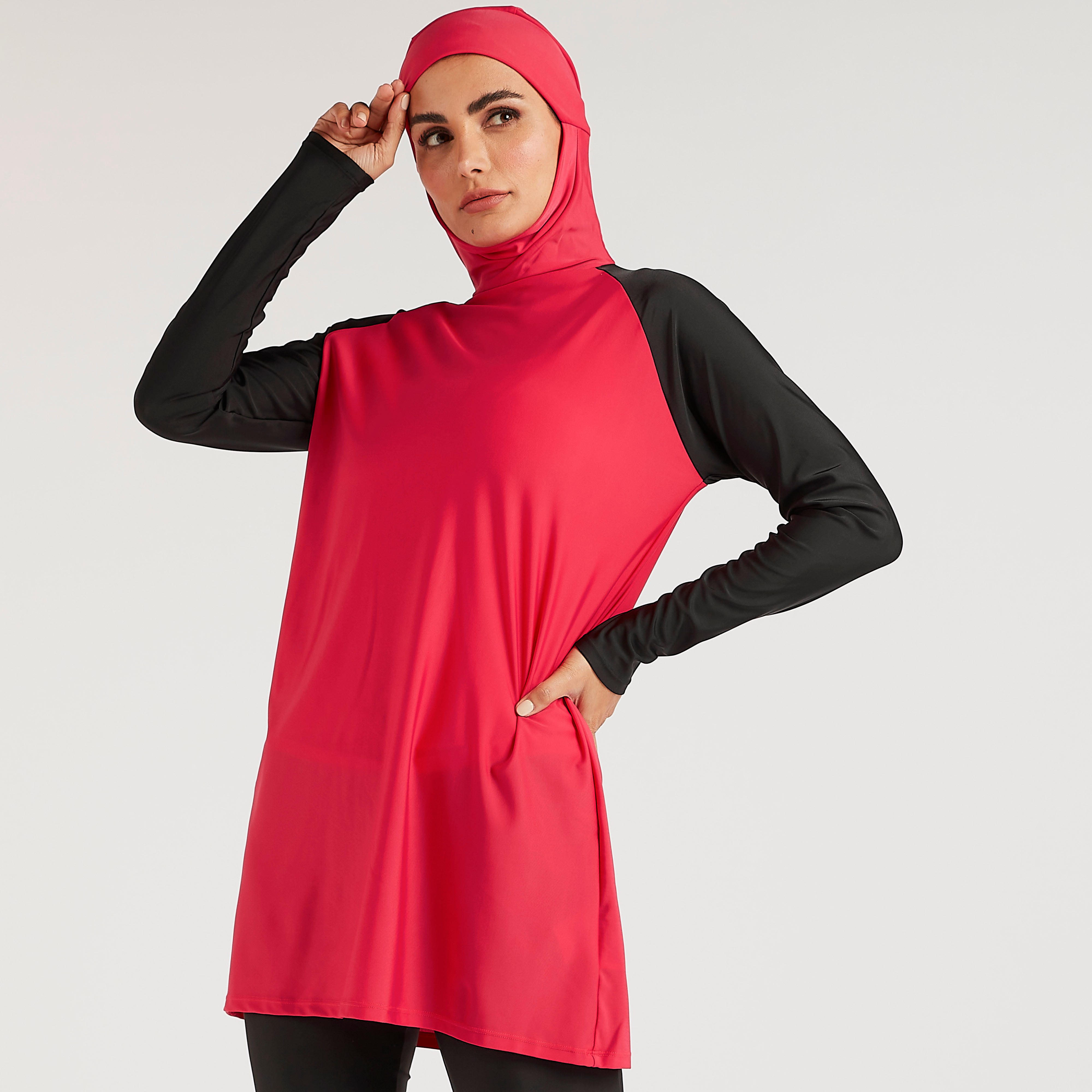 طقم بوركيني قطعتين سادة-women-clothing-swimandbeach-swimsuits-image-3