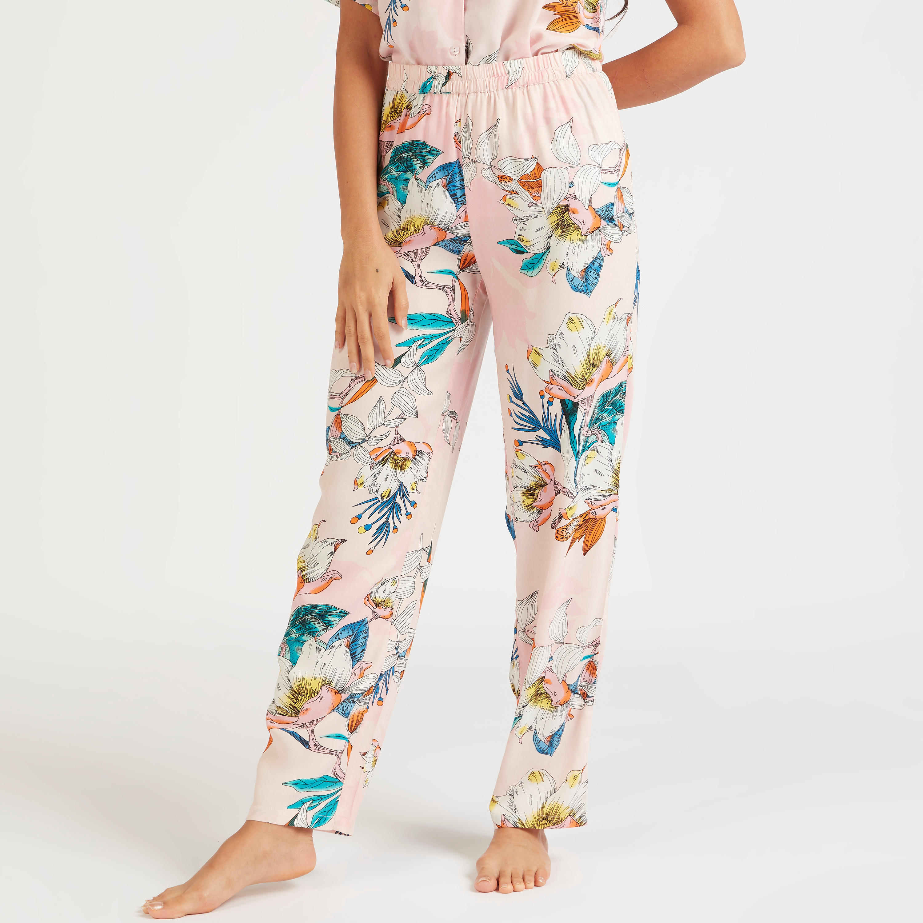 طقم بنطلون بيجاما طويل وقميص بطبعات وقناع عيون-women-clothing-nightwear-pyjamas-longsets-image-6
