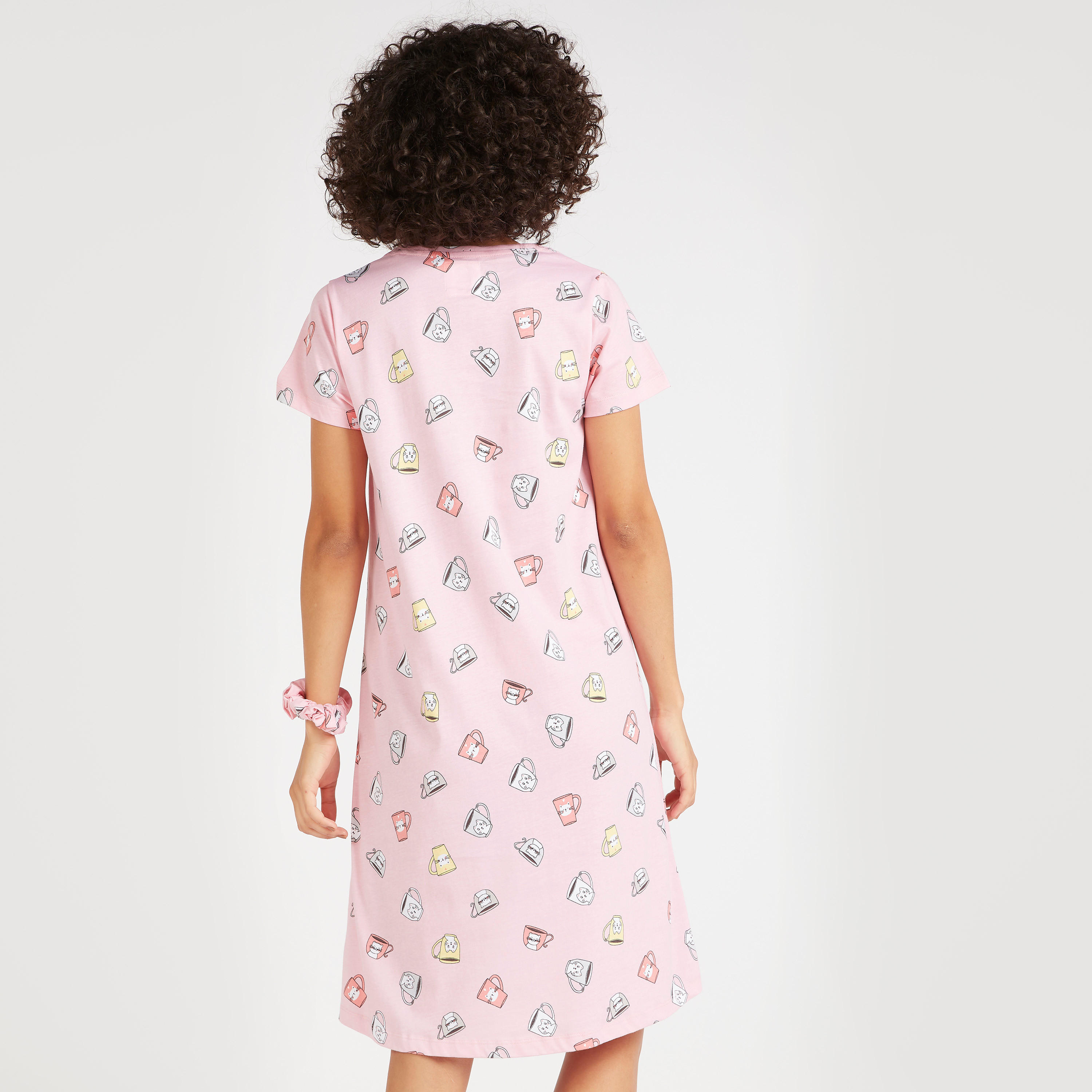 Set of 2 - Printed Sleepshirt with Short Sleeves-women-clothing-nightwear-nighties-image-5