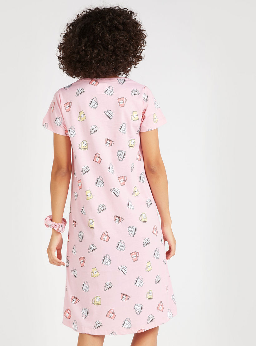 Set of 2 - Printed Sleepshirt with Short Sleeves-women-clothing-nightwear-nighties-image-5
