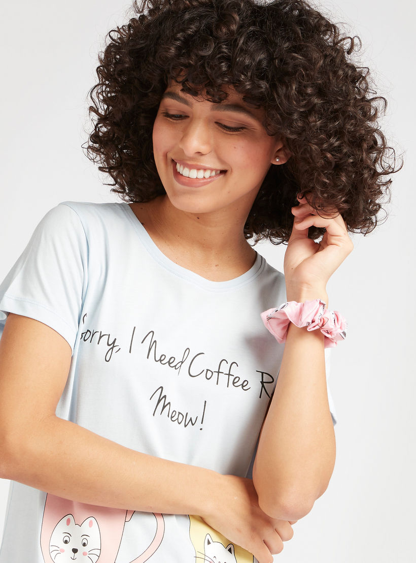 Set of 2 - Printed Sleepshirt with Short Sleeves-women-clothing-nightwear-nighties-image-6