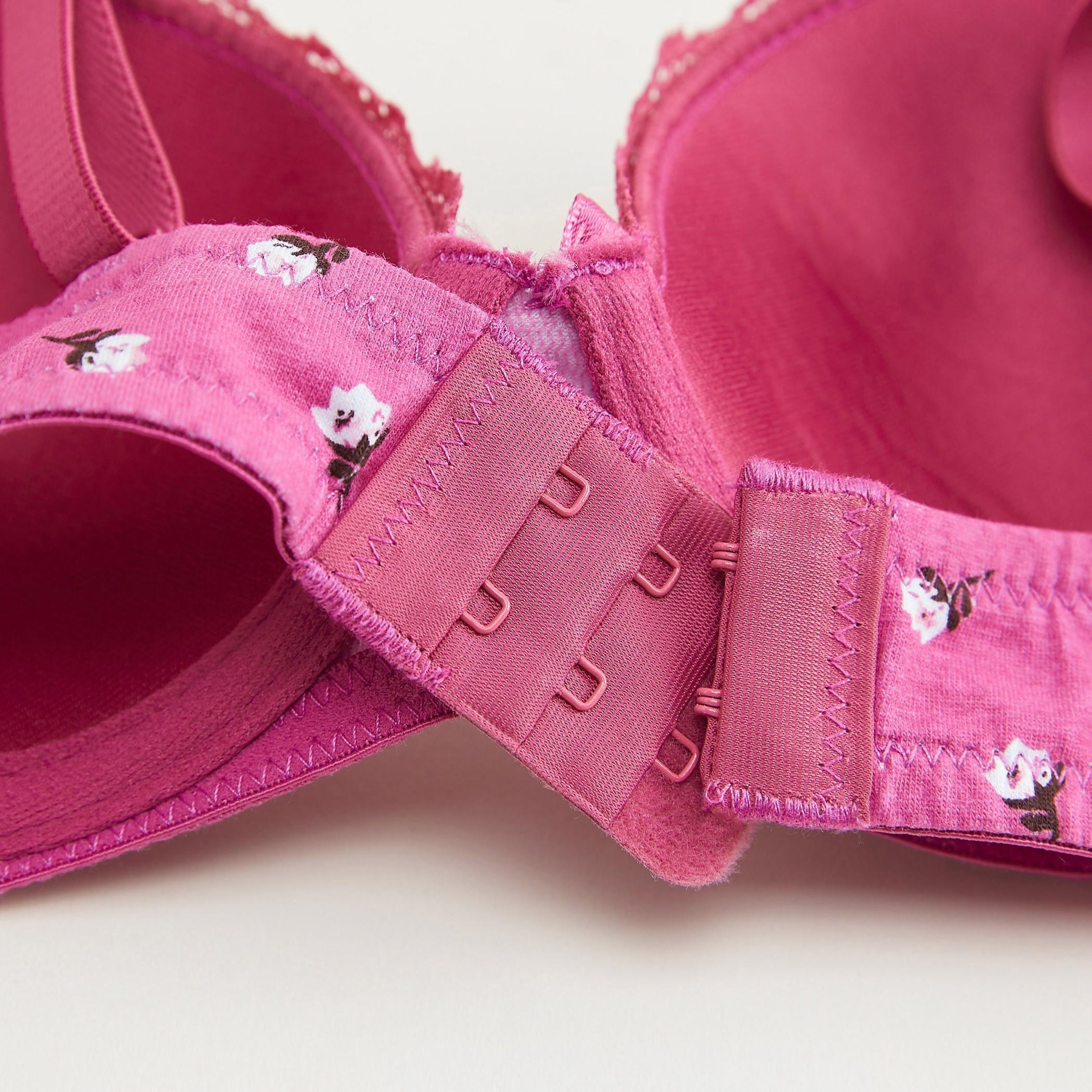Floral Print Plunge Padded Bra with Adjustable Straps-women-clothing-lingerie-bras-image-3