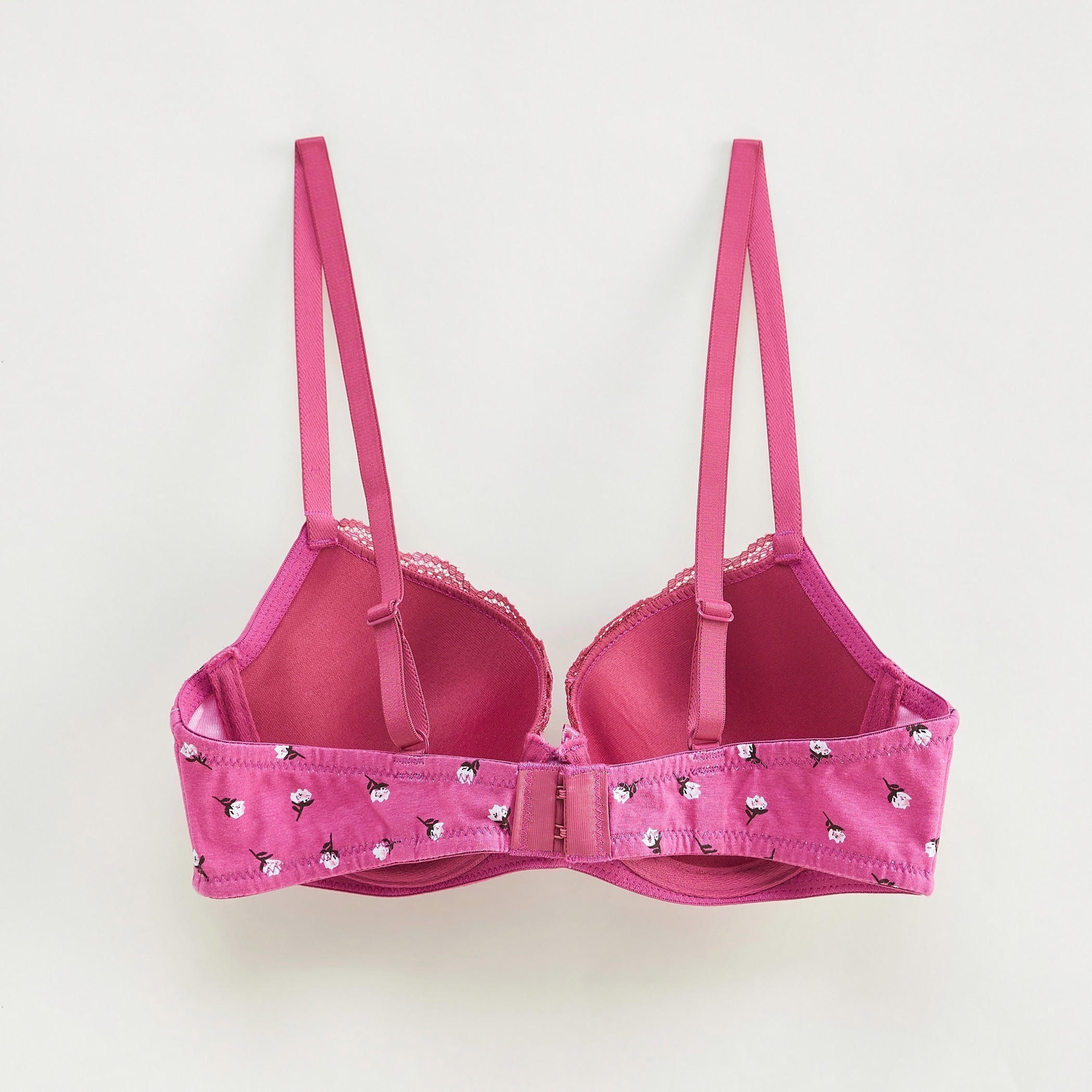 Floral Print Plunge Padded Bra with Adjustable Straps-women-clothing-lingerie-bras-image-4