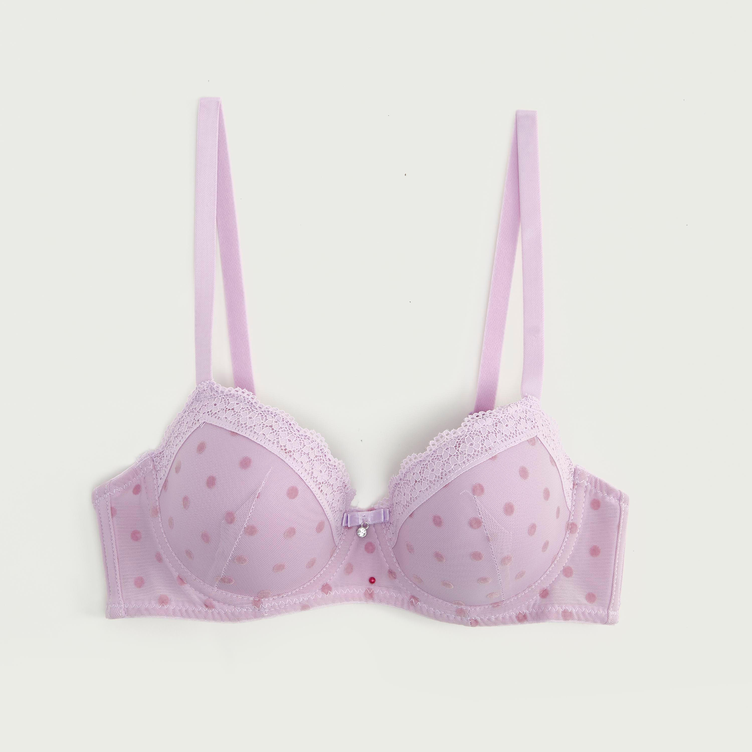 صدريّة بلانج مبطّنة بطبعات منقّطة وأحزمة قابلة للتّعديل-women-clothing-lingerie-bras-image-1