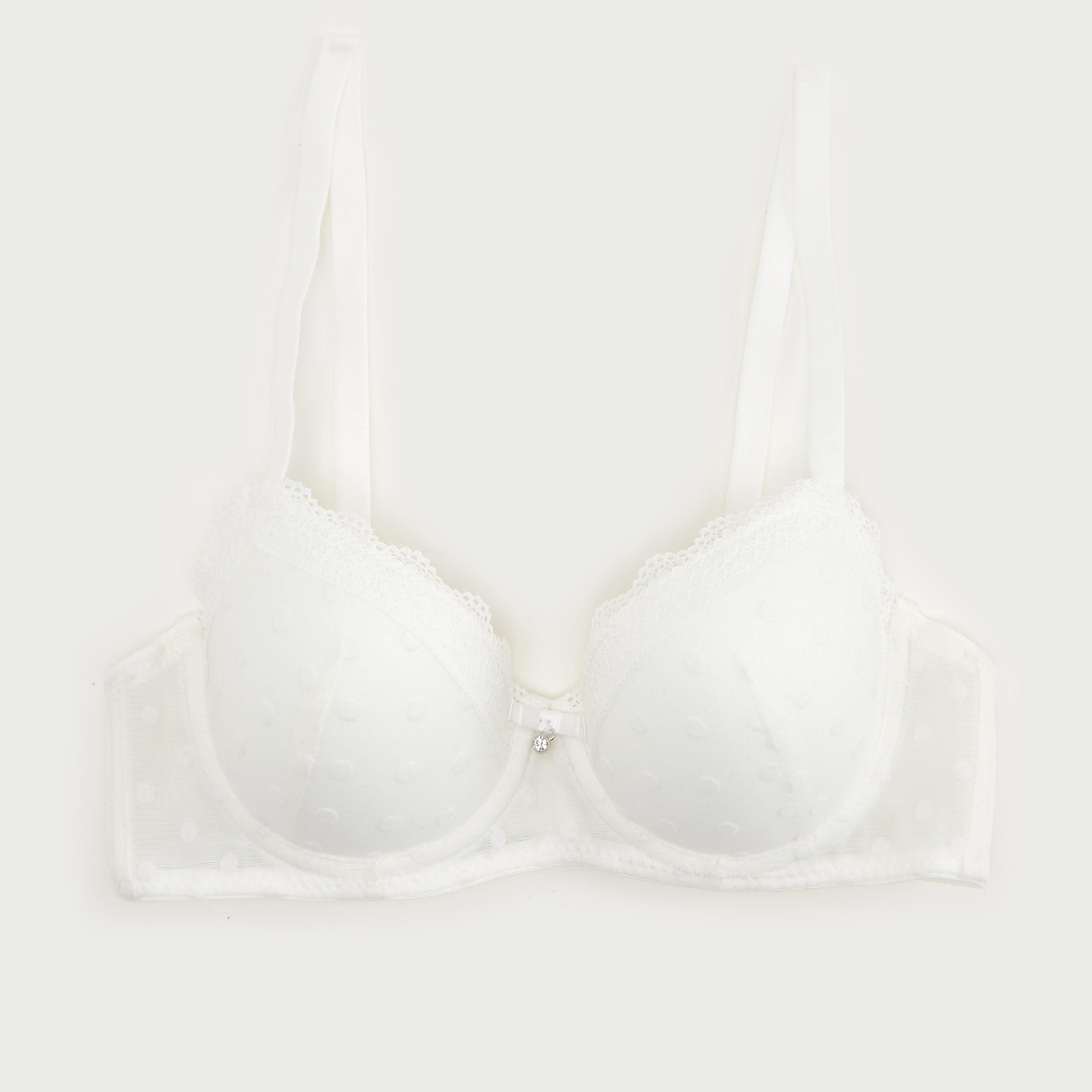 صدرية بلانج مبطّنة بارزة الملمس بتفاصيل دانتيل-women-clothing-lingerie-bras-image-1