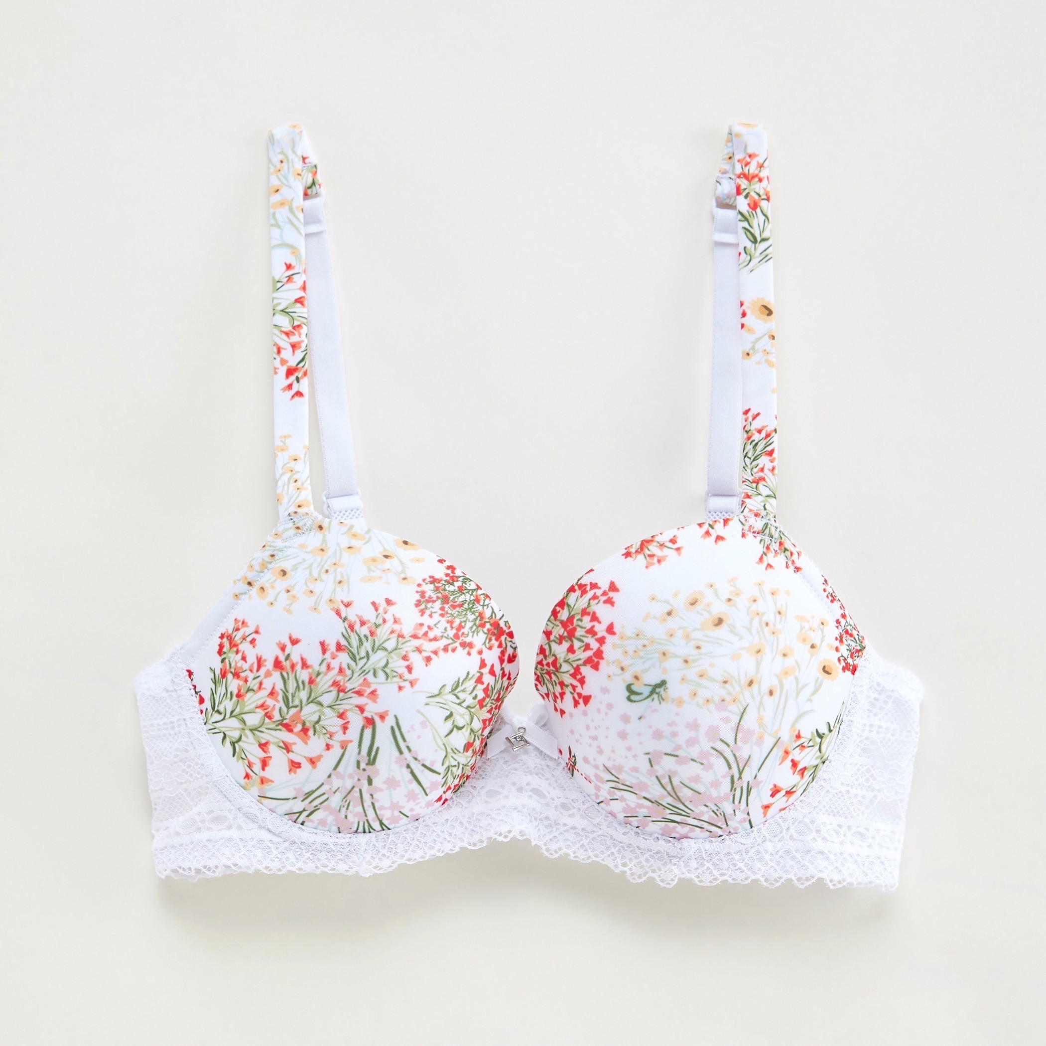 صدرية بلانج مبطنة بسلك وطبعات أزهار وتفاصيل دانتيل-women-clothing-lingerie-bras-image-1