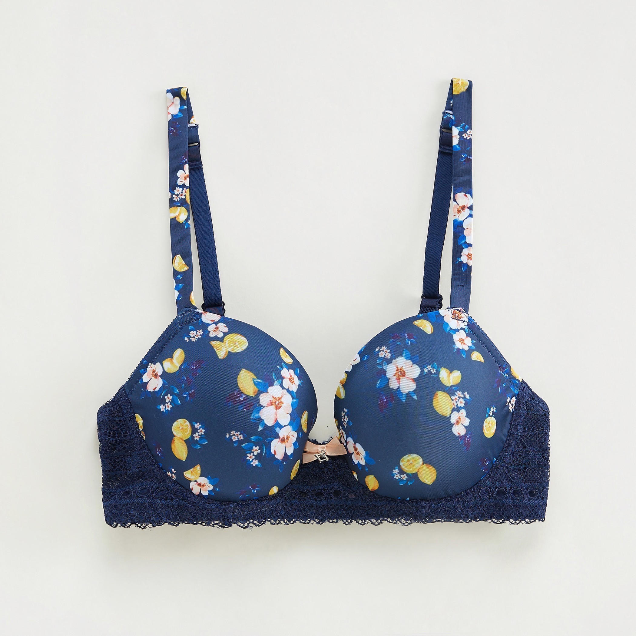 صدرية بلانج مبطنة بسلك وطبعات أزهار وتفاصيل دانتيل-women-clothing-lingerie-bras-image-1