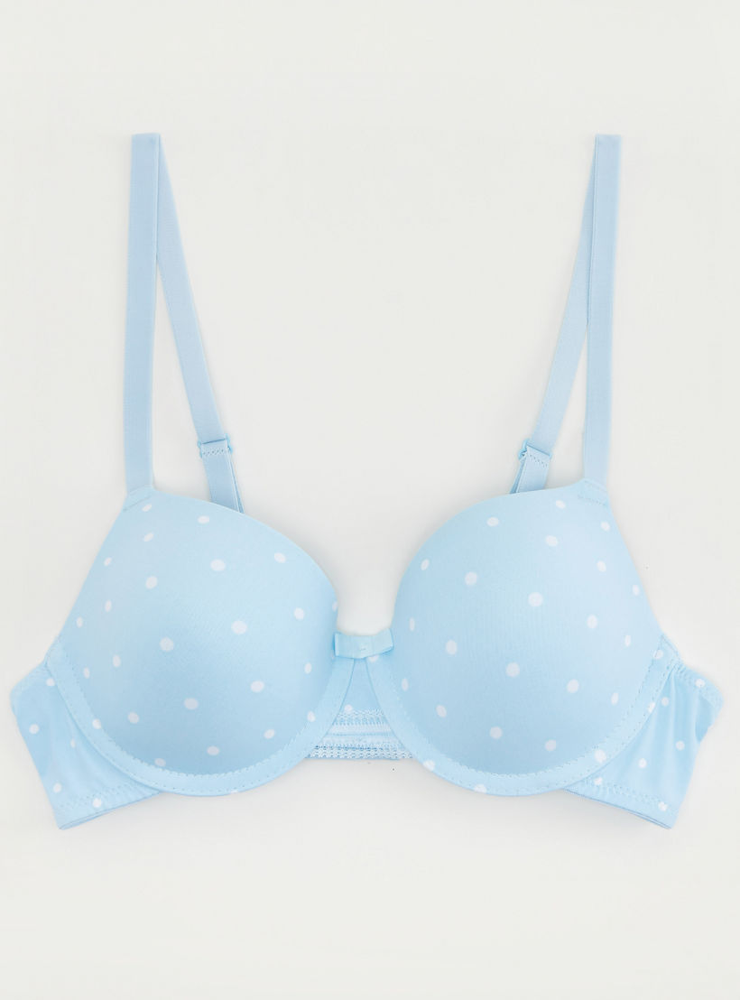 صدريّة ديمي منقّطة بطبعات منقّطة وزينة فيونكة-women-clothing-lingerie-bras-image-4