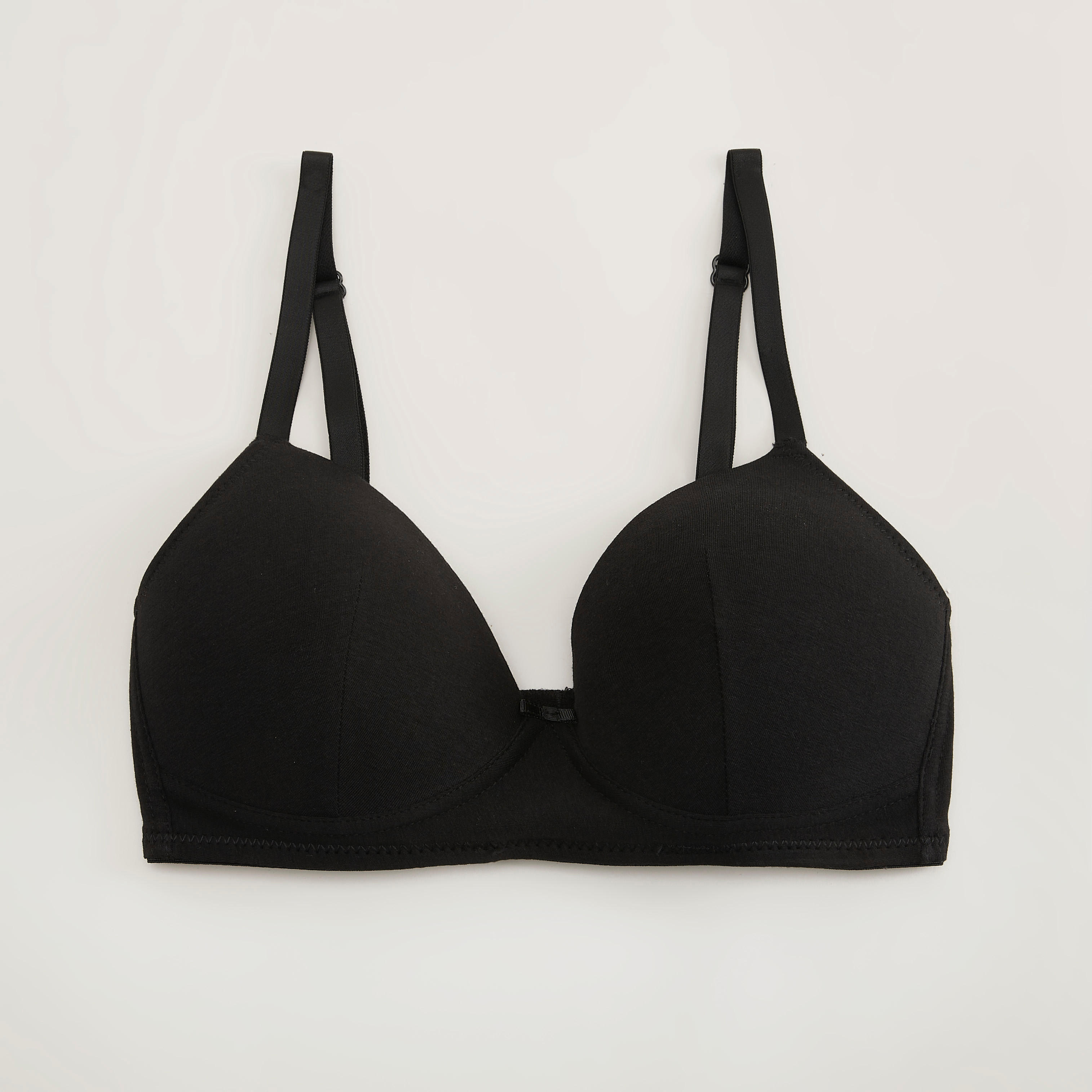 Solid Padded Demi Bra with Adjustable Straps-women-clothing-lingerie-bras-image-1