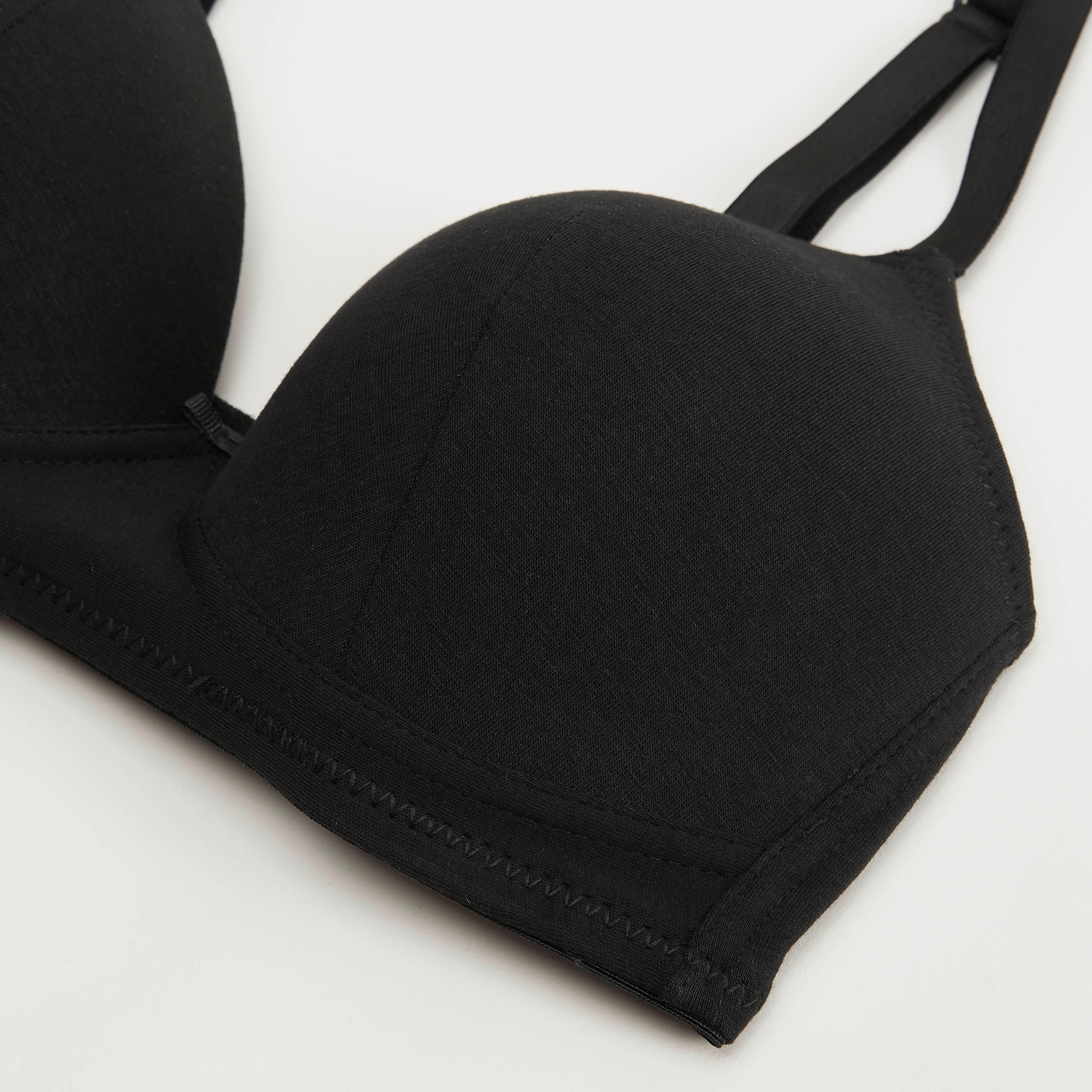 Solid Padded Demi Bra with Adjustable Straps-women-clothing-lingerie-bras-image-2