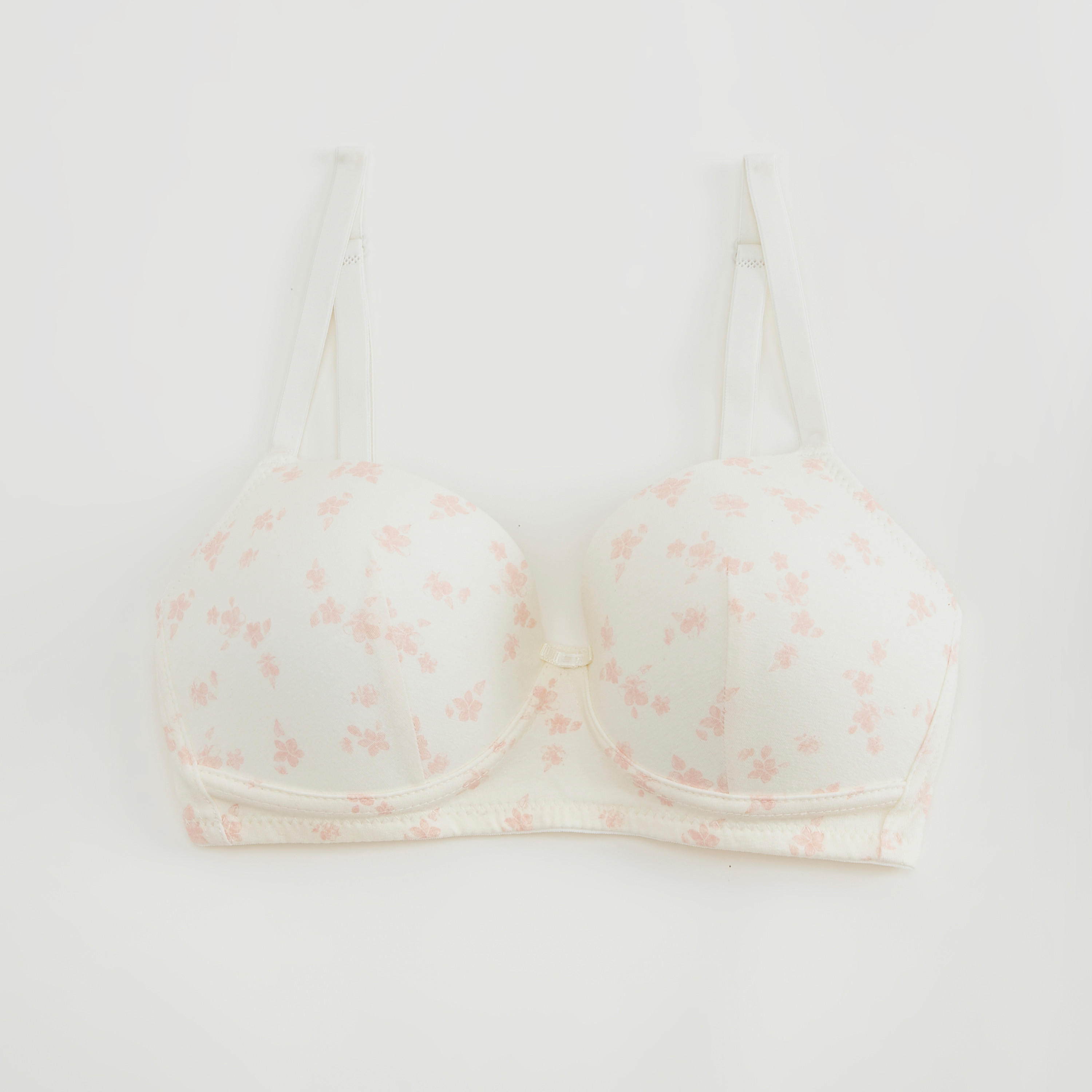 صدريّة ديمي بتفاصيل دانتيل وطبعات أزهار وحمّالات قابلة للتّعديل-women-clothing-lingerie-bras-image-4