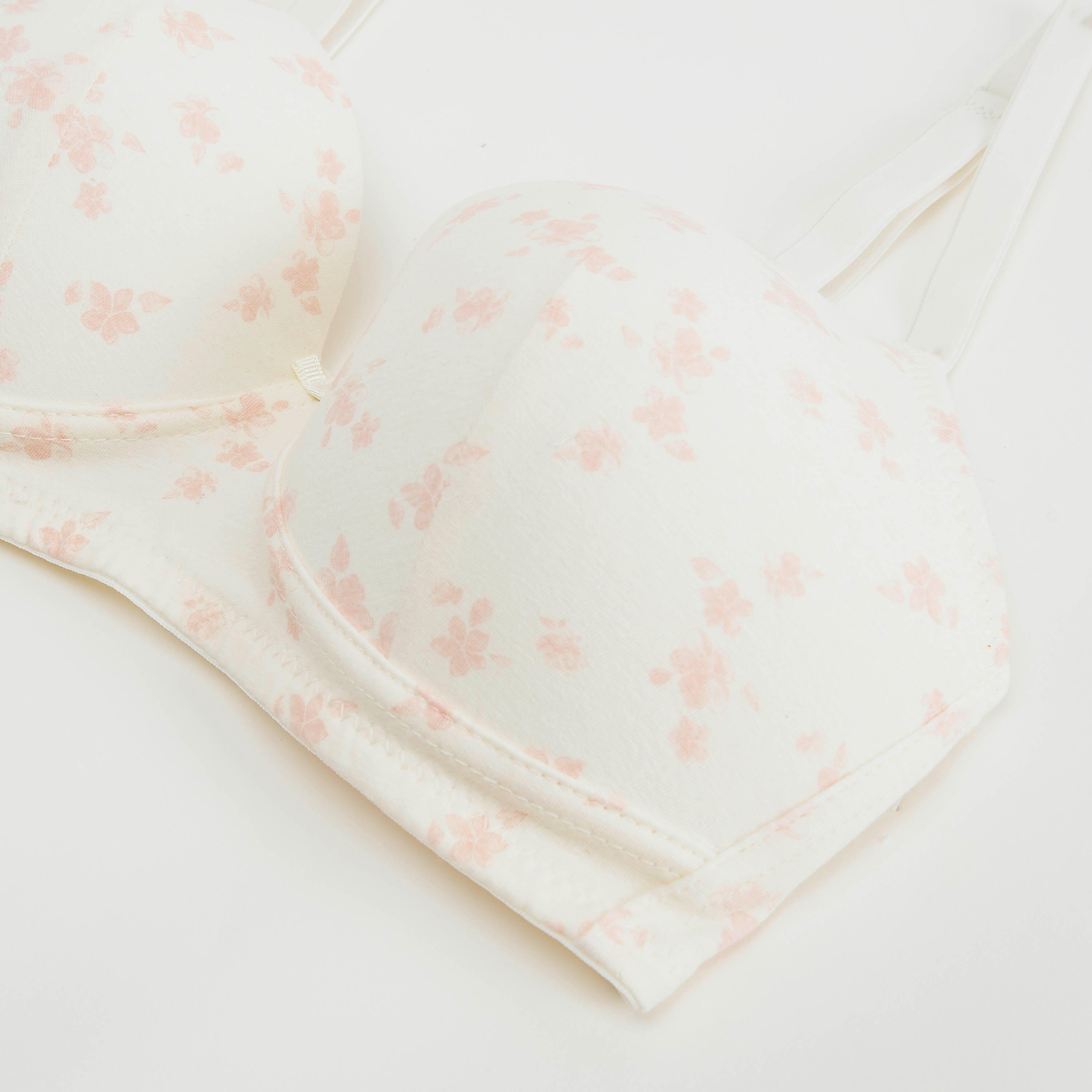 صدريّة ديمي بتفاصيل دانتيل وطبعات أزهار وحمّالات قابلة للتّعديل-women-clothing-lingerie-bras-image-3