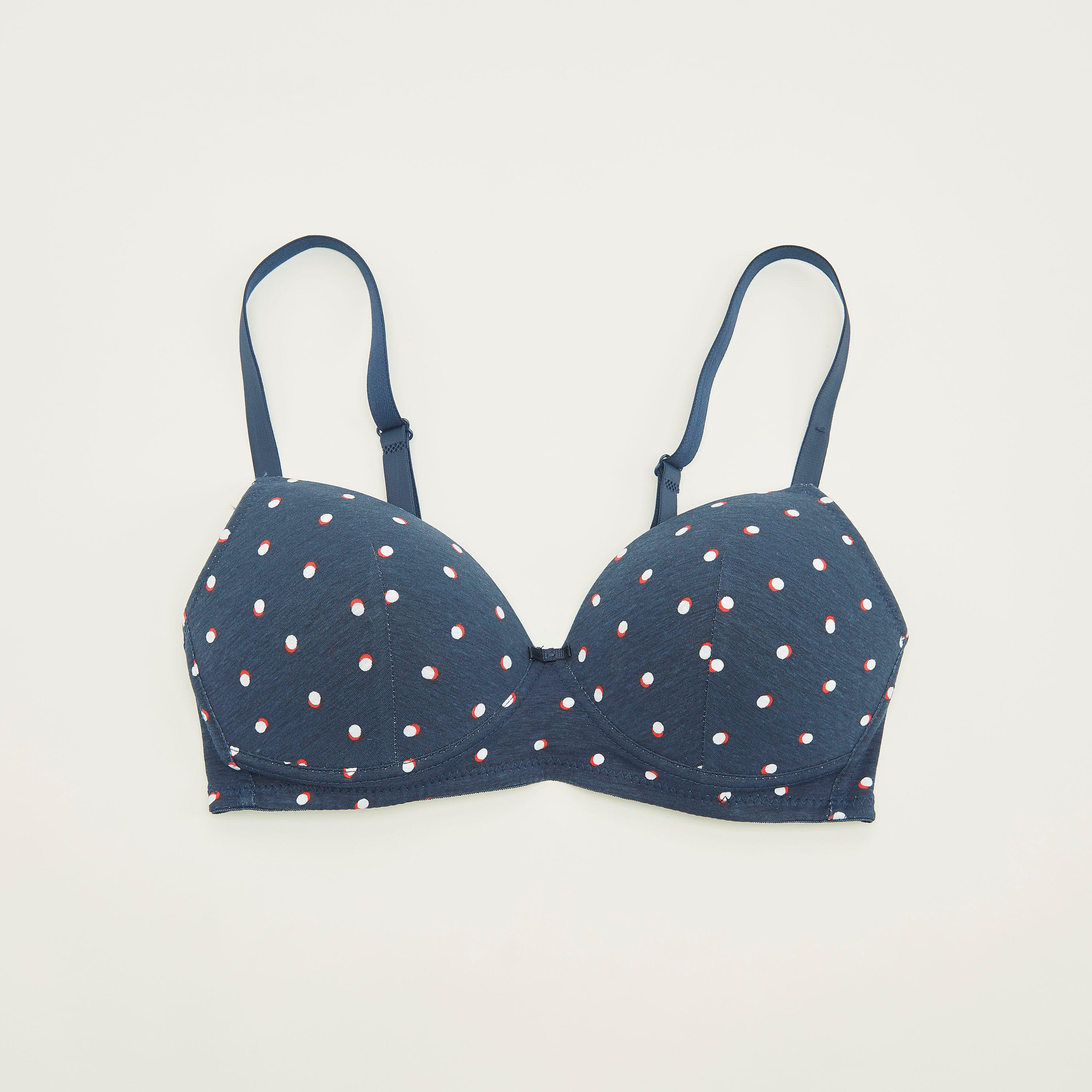 Printed Padded Demi Bra with Hook and Eye Closure-women-clothing-lingerie-bras-image-1