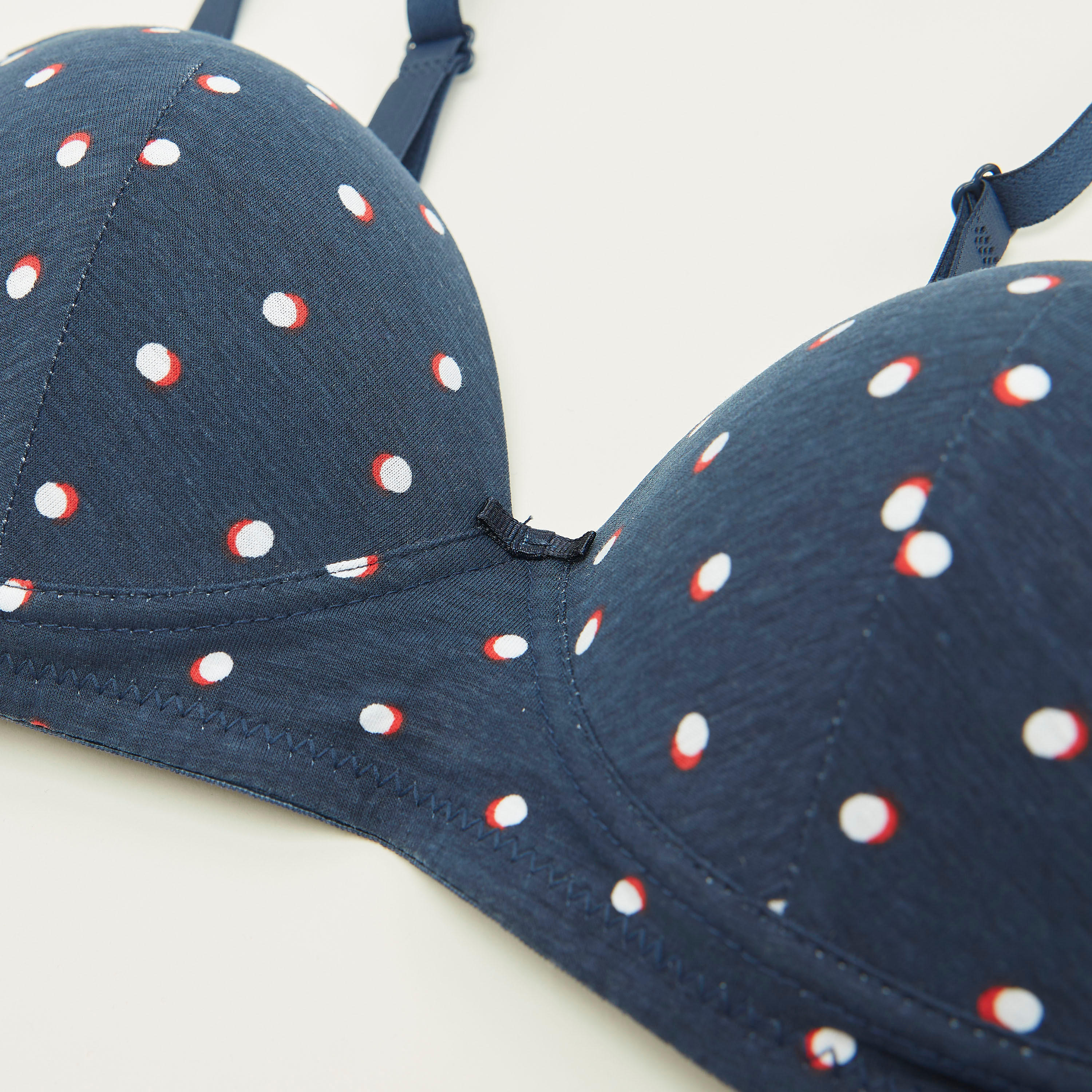 Printed Padded Demi Bra with Hook and Eye Closure-women-clothing-lingerie-bras-image-2