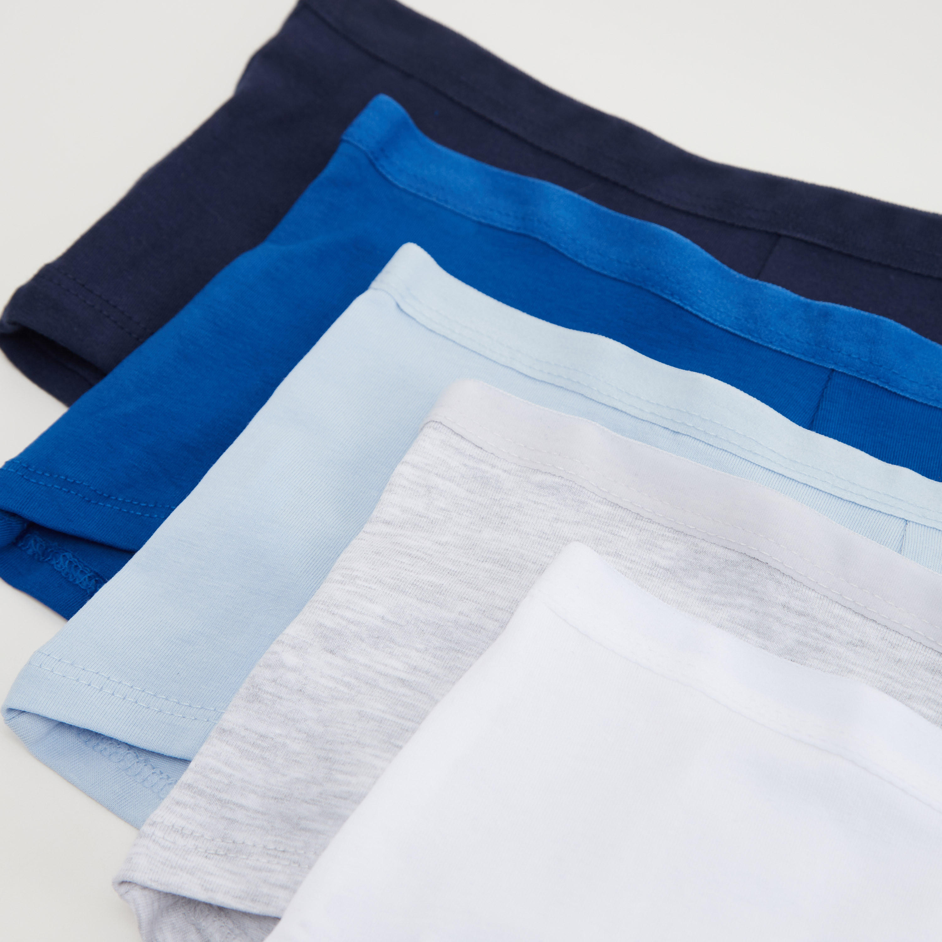 Set of 5 - Solid Boyshorts with Elasticated Waistband-women-clothing-lingerie-panties-image-2